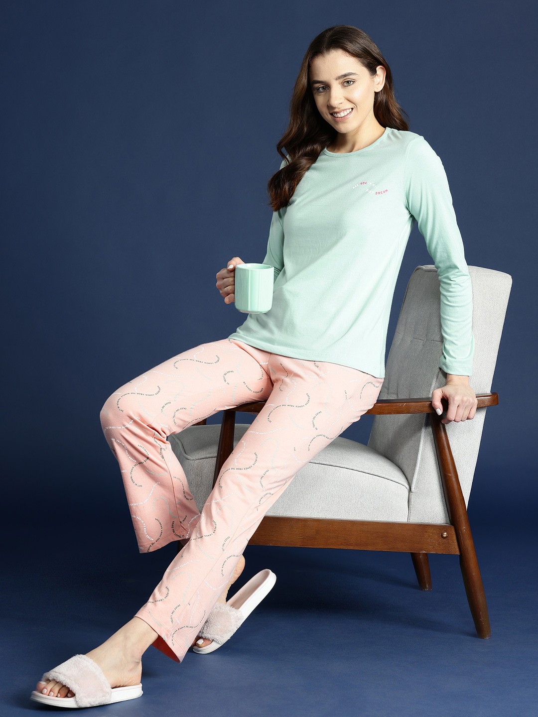 

Mast & Harbour Women Printed Pyjama Set, Green