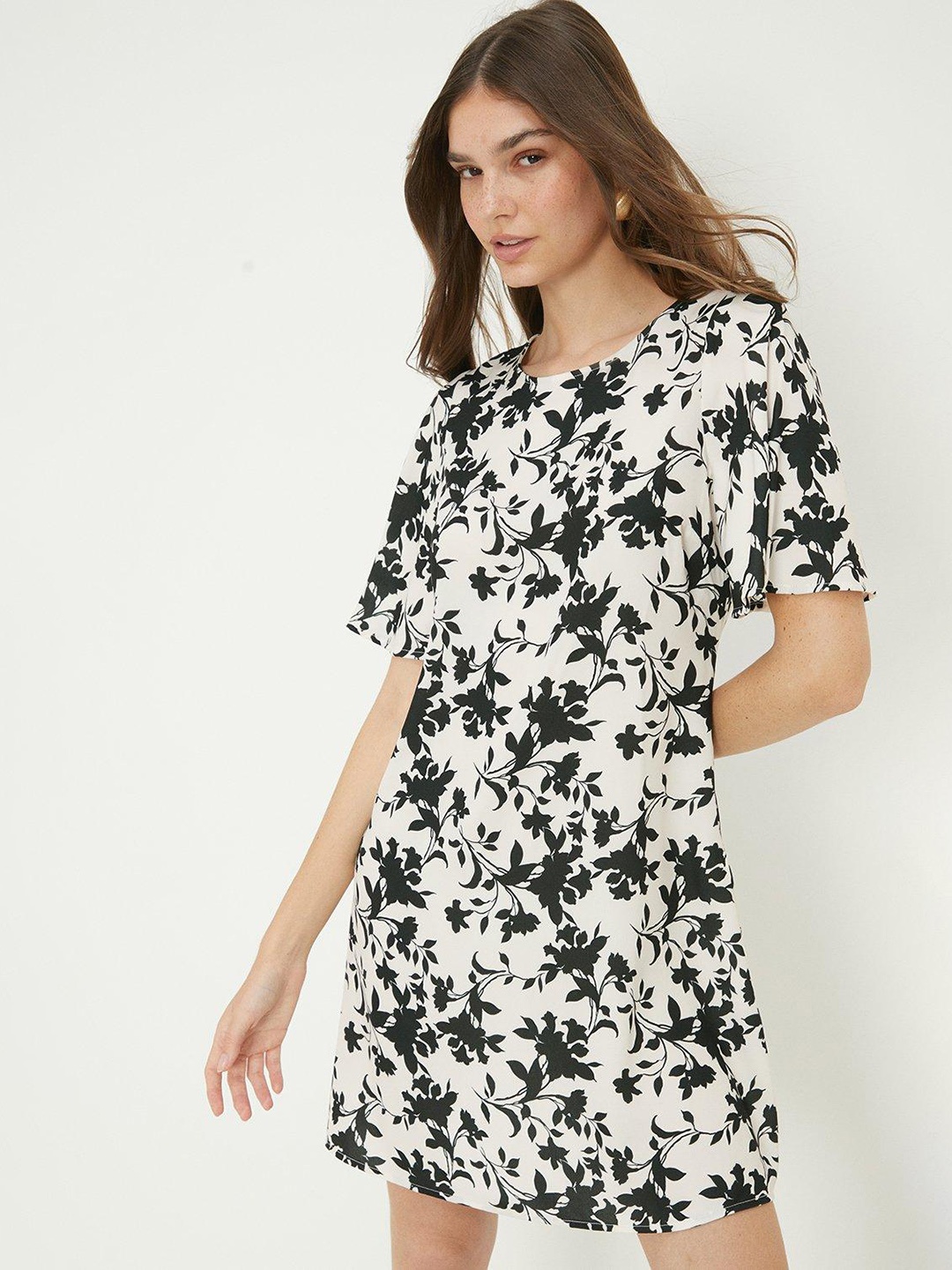 

DOROTHY PERKINS Floral Print A-Line Dress, White