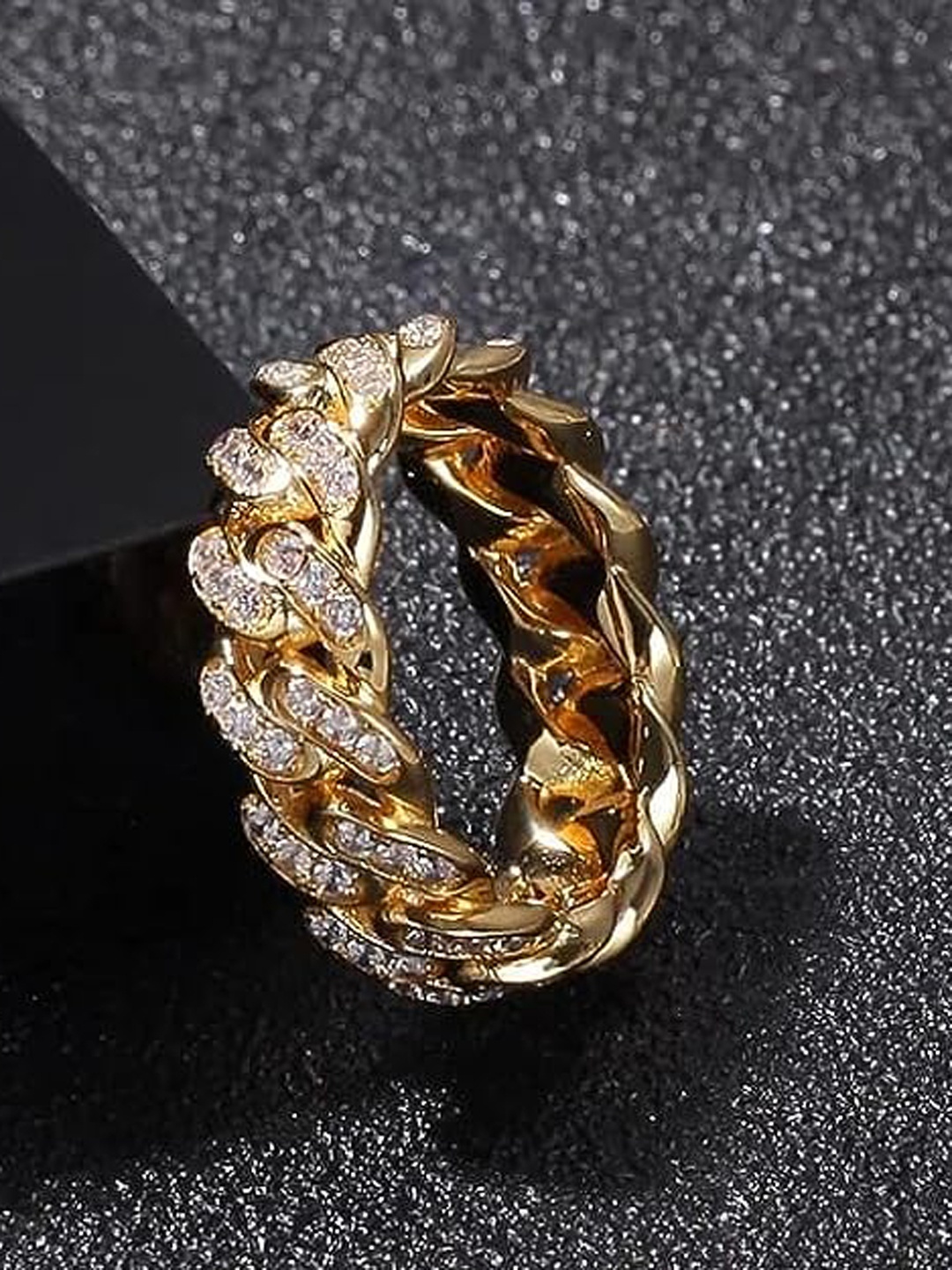 

KRYSTALZ Gold-Plated Cubic Zirconia-Studded Ring