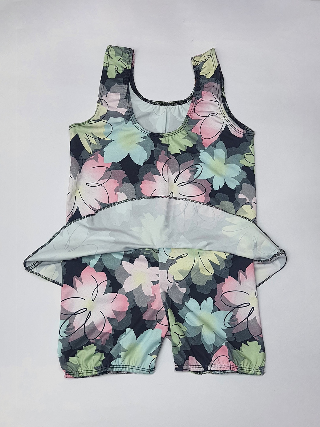 

Apraa & Parma Girls Printed Swimming Dress With Attached Shorts, Black