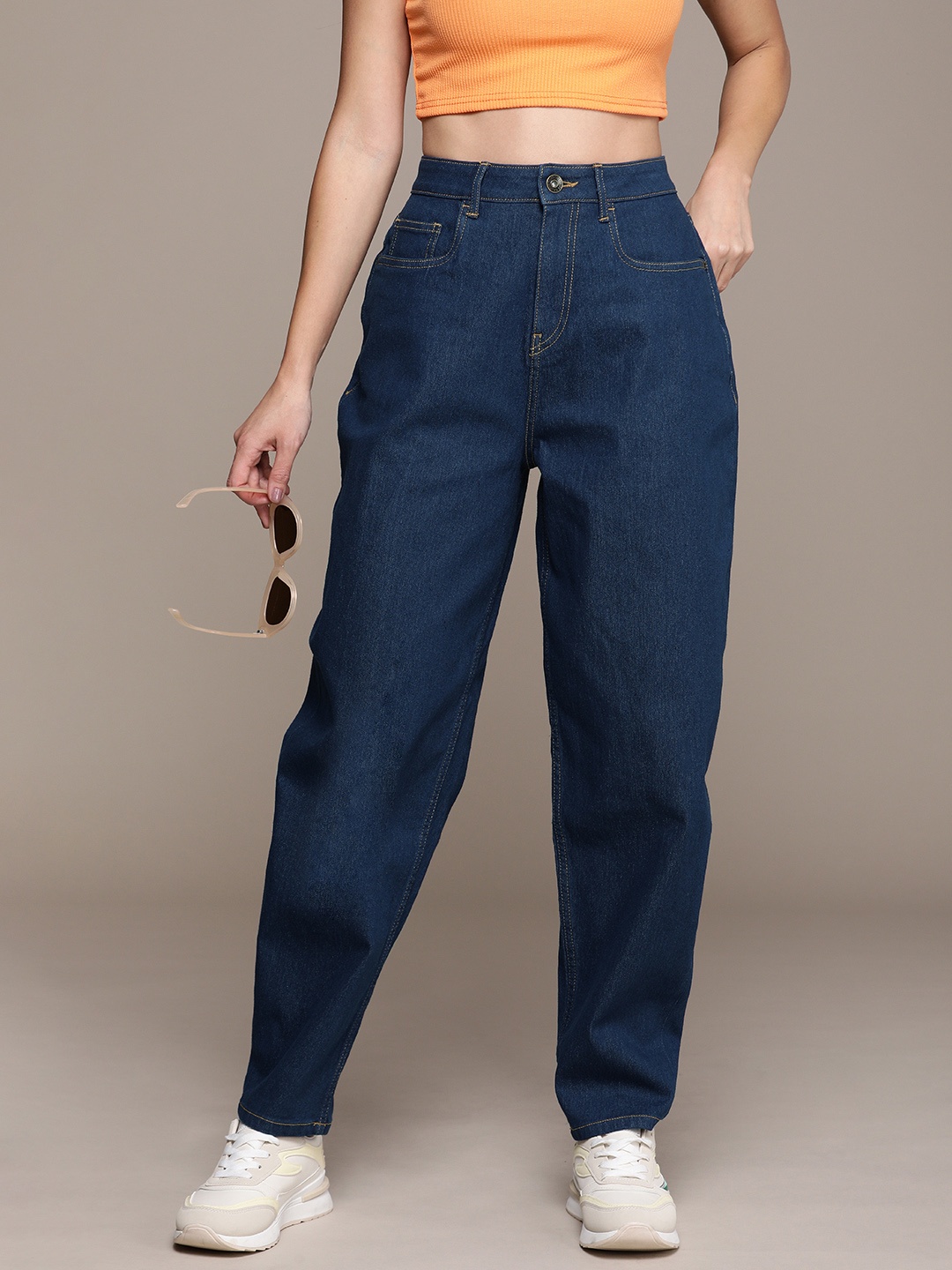 

The Roadster Life Co. Women High-Rise Slouchy Fit Stretchable Jeans, Blue