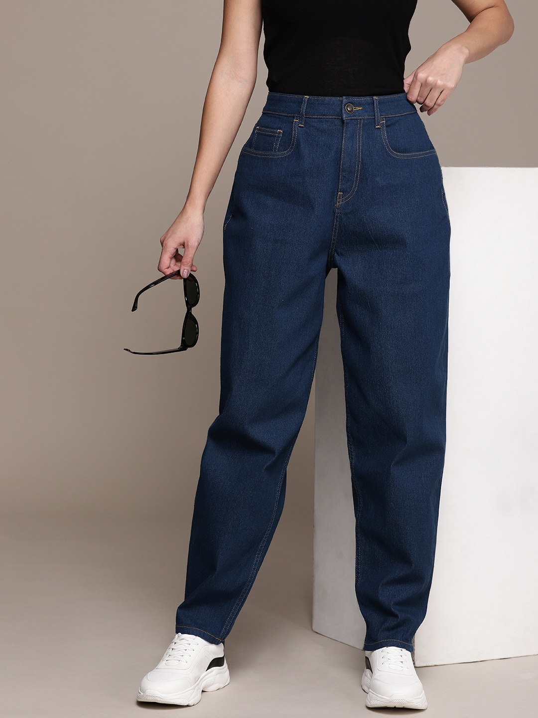 

The Roadster Life Co. Women High-Rise Slouchy Fit Stretchable Jeans, Blue