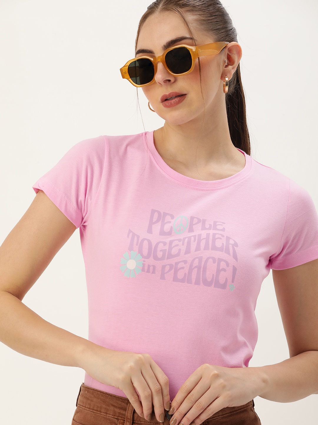 

Kook N Keech Women Typography Printed T-shirt, Pink