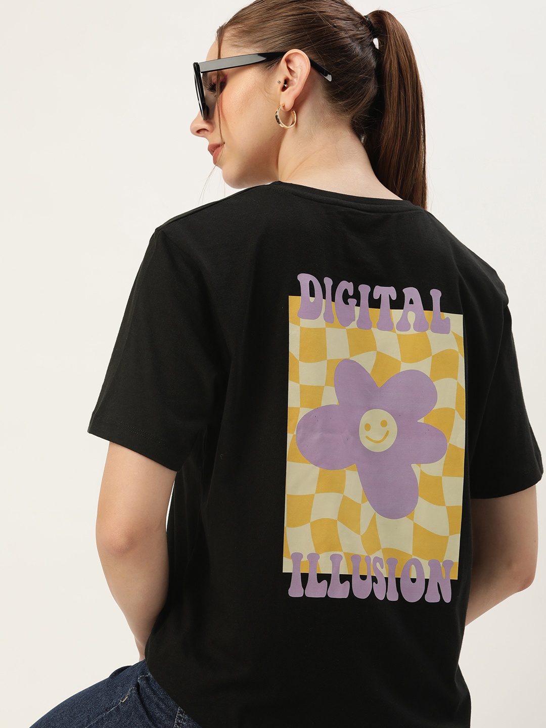 Kook N Keech Women Graphic Printed T-shirt, Black