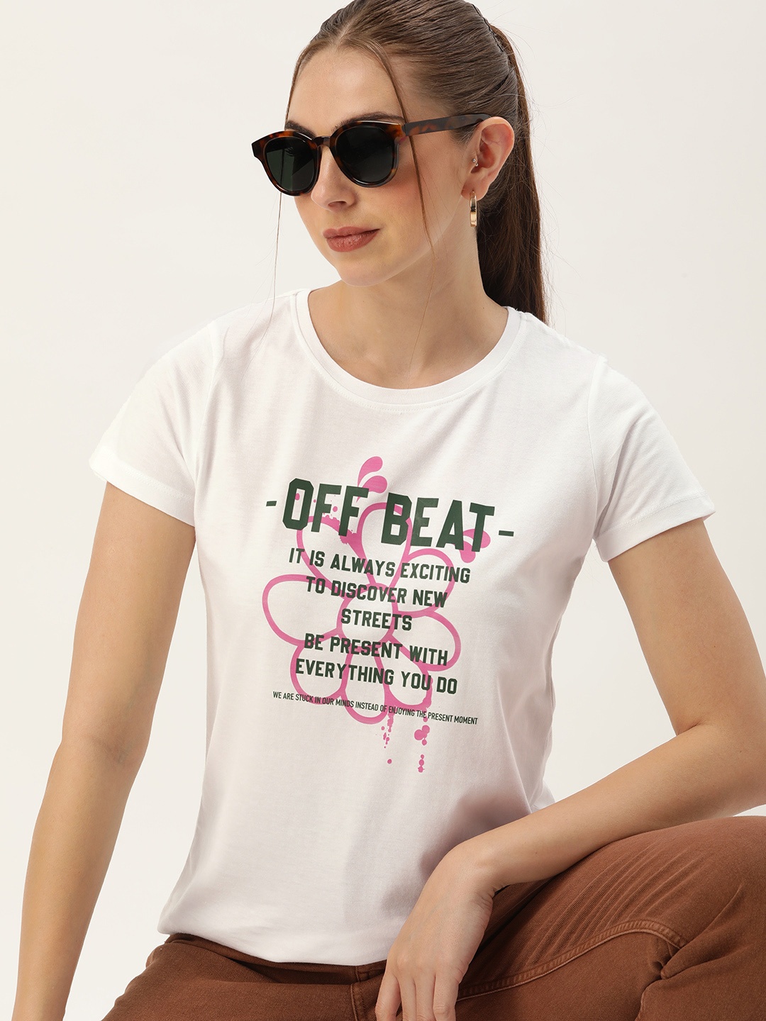 Kook N Keech Women Typography Printed T-shirt, White