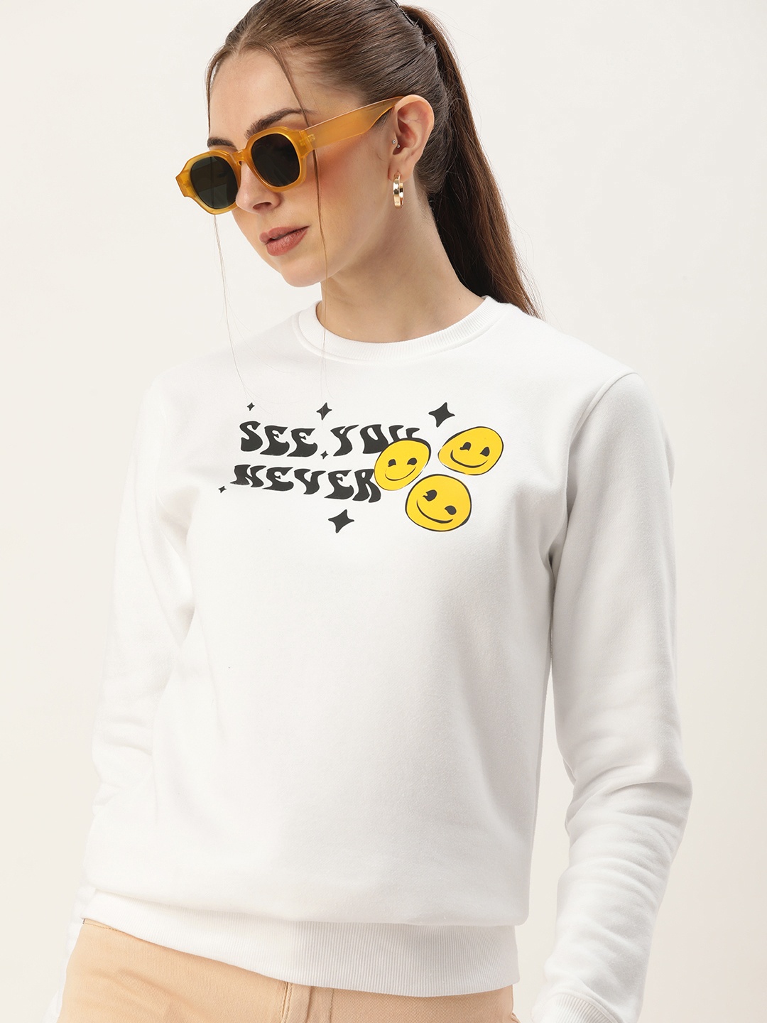 

Kook N Keech Women Typography Printed Sweatshirt, White