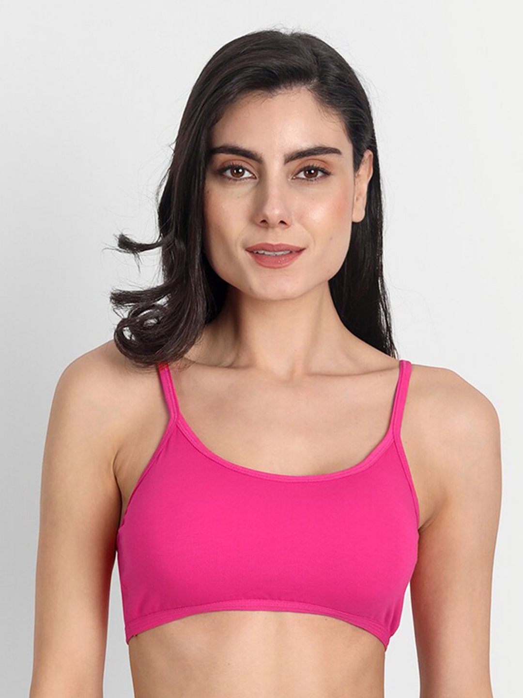 

Aimly Non-Padded Non-Wired Seamless Medium Coverage Sports Bra With All Day Comfort, Pink