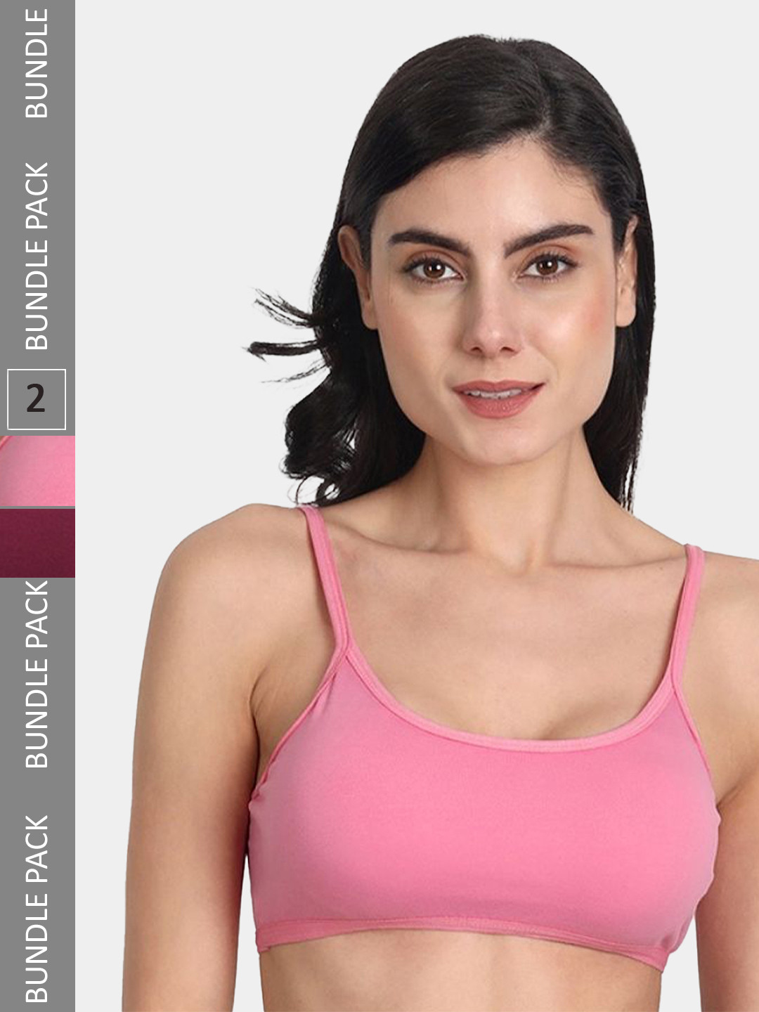 

Aimly Pack Of 2 Non-Padded Seamless Medium Coverage Sports Bra With All Day Comfort, Maroon