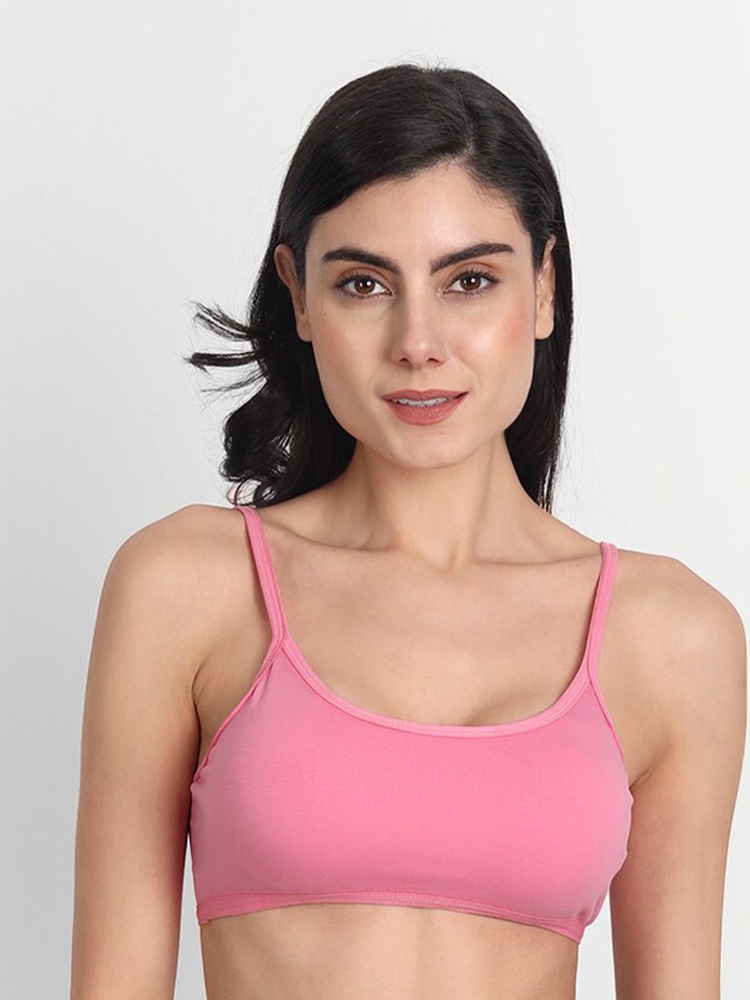 

Aimly Non-Padded Non-Wired Seamless Medium Coverage Sports Bra With All Day Comfort, Pink