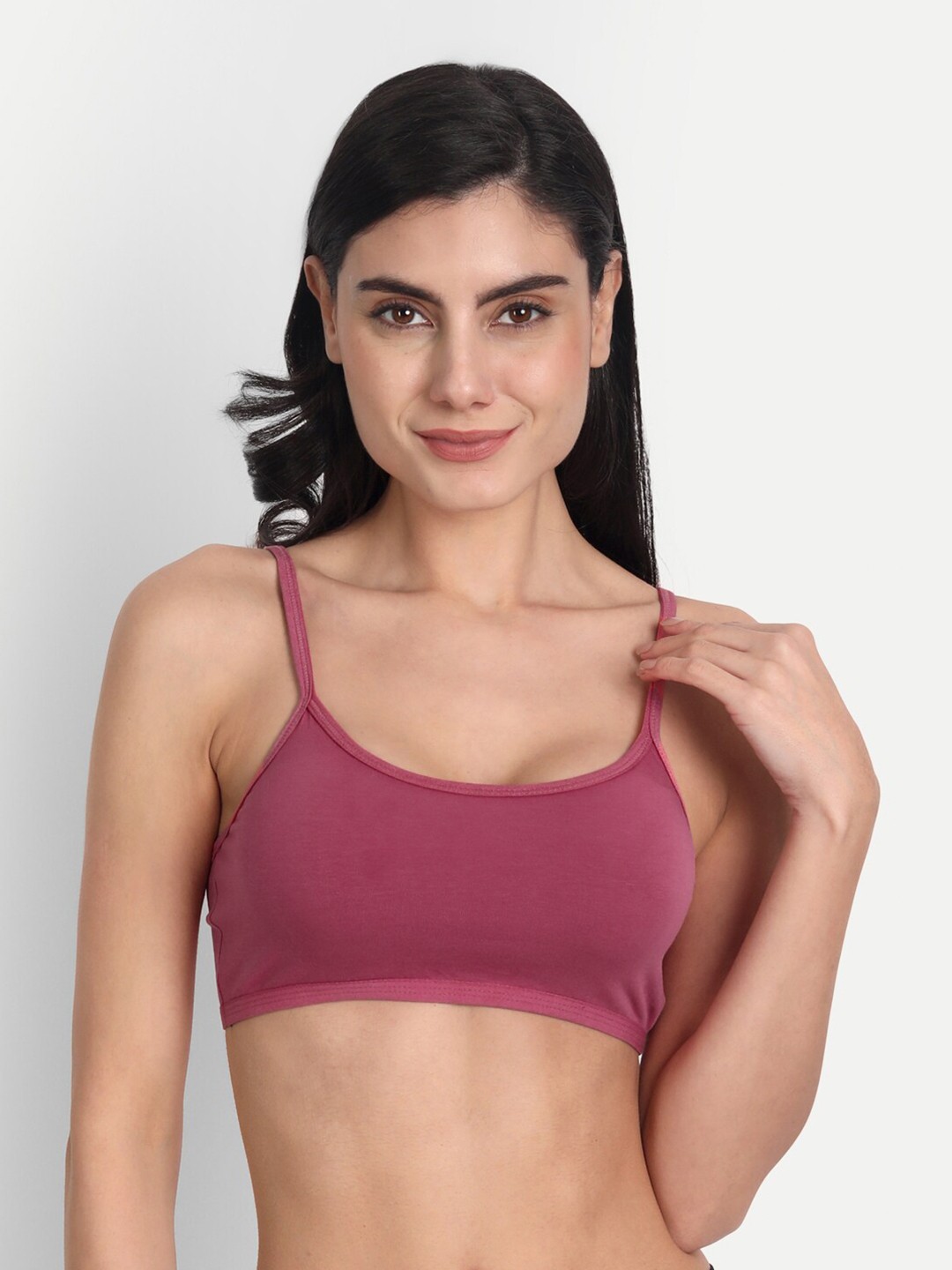

Aimly Non-Padded Non-Wired Seamless Medium Coverage Sports Bra With All Day Comfort, Rose