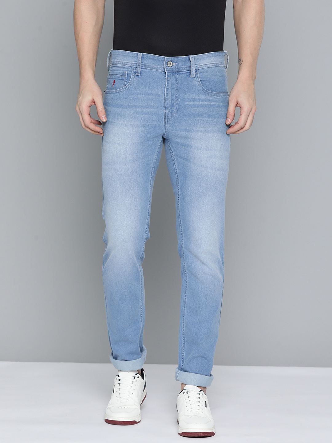 

Indian Terrain Men Brooklyn Slim Fit Light Fade Stretchable Jeans, Blue