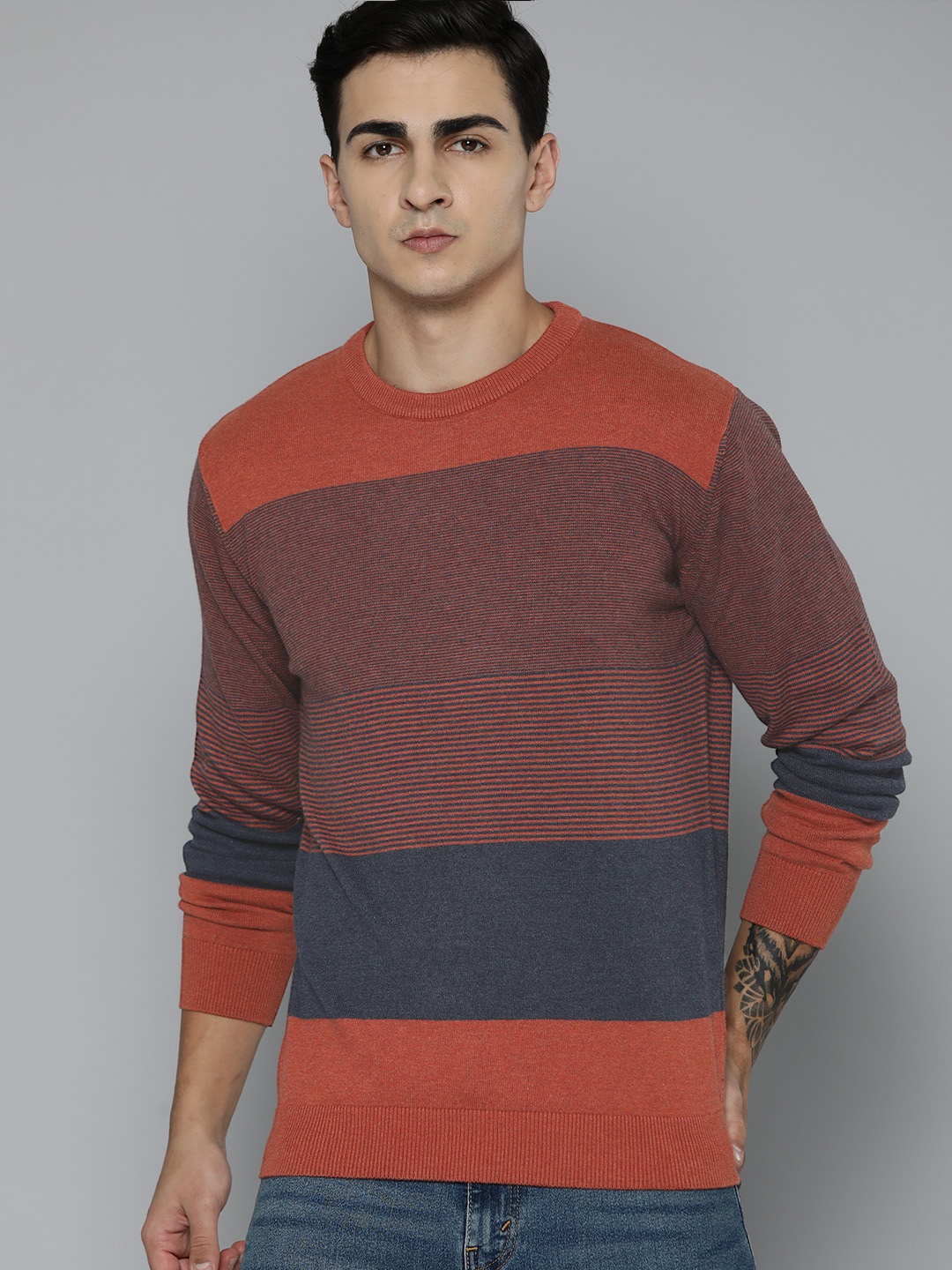 

Indian Terrain Colourblocked Pullover, Blue