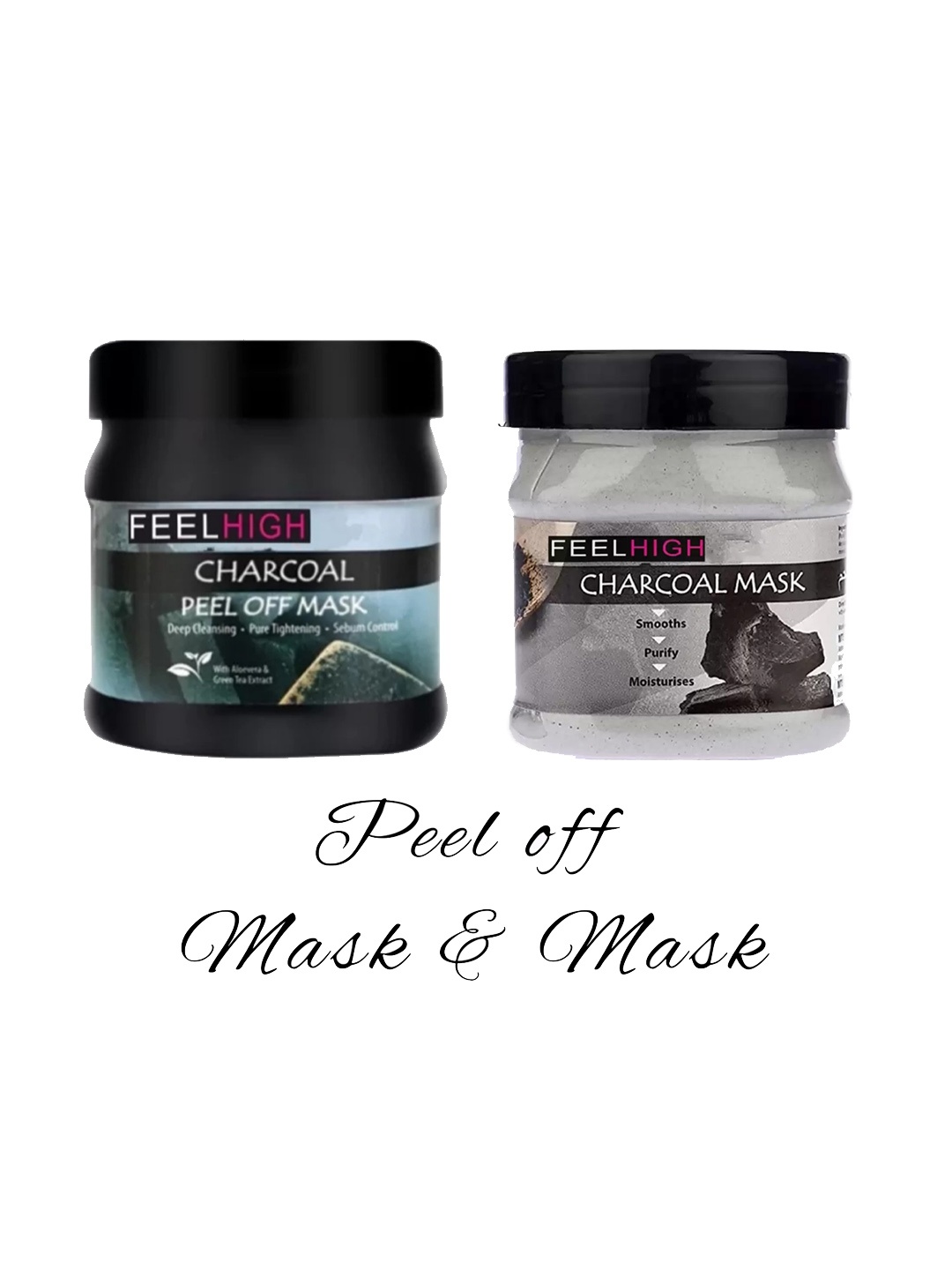 

FEELHIGH Charcoal Peeloff Mask & Face Mask 500ml Each, Multi
