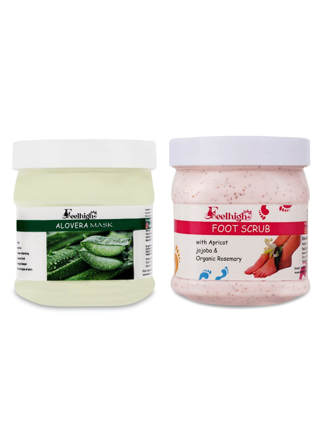 

FEELHIGH Face & Body Aloe Vera Mask Enriched with Aloe Vera & Foot Scrub, Multi