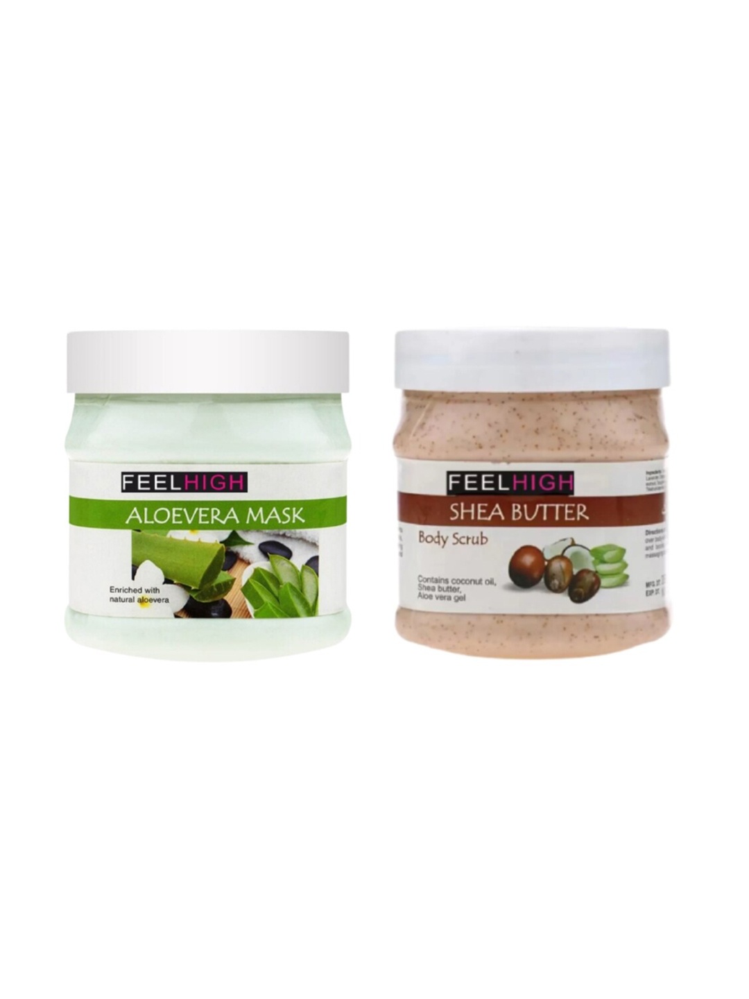 

FEELHIGH Face & Body Aloe Vera Mask Enriched with Aloe Vera & Shea Butter Scrub, Multi