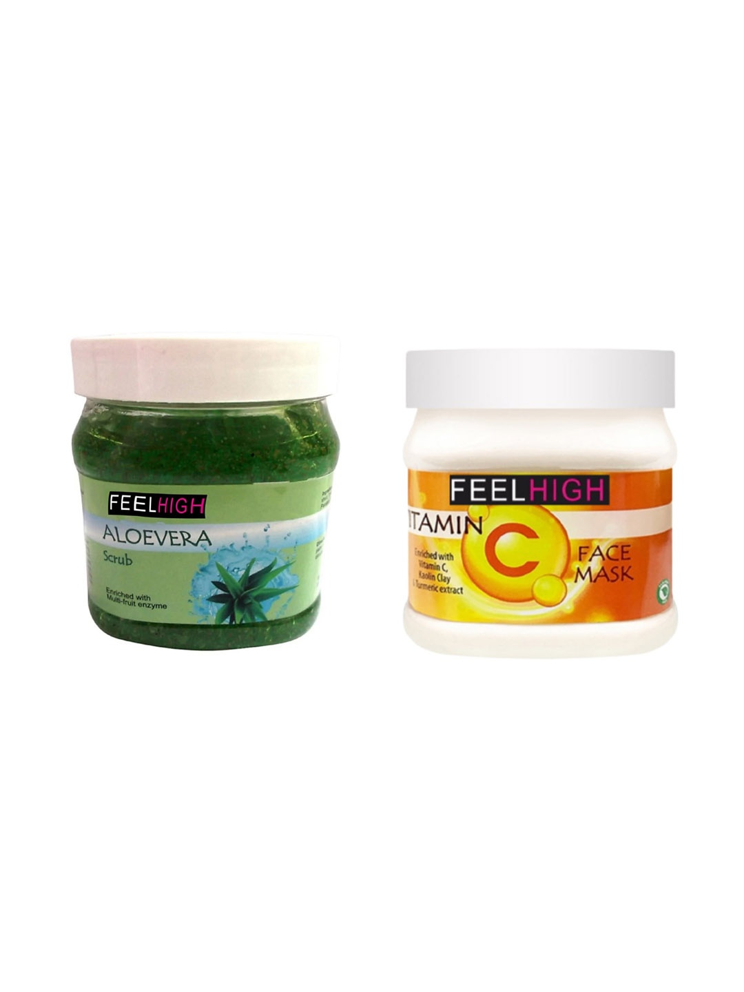 

FEELHIGH Face & Body Aloe Vera Mask Enriched with Aloe Vera & Vitamin C Scrub 500ml each, Multi