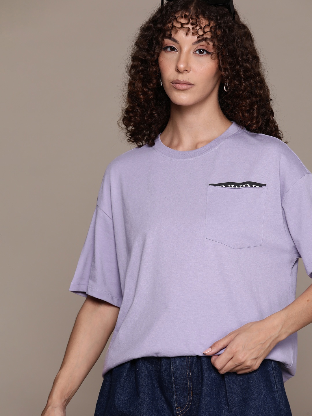 

The Roadster Lifestyle Co. Pocket Oversized T-shirt, Purple