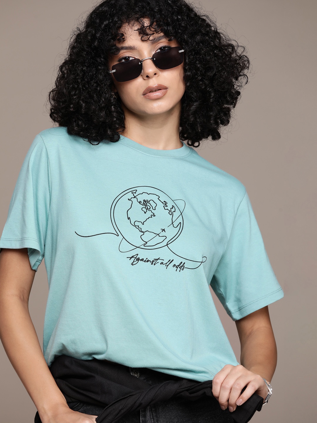 

The Roadster Lifestyle Co. Printed Slim Fit T-shirt, Blue