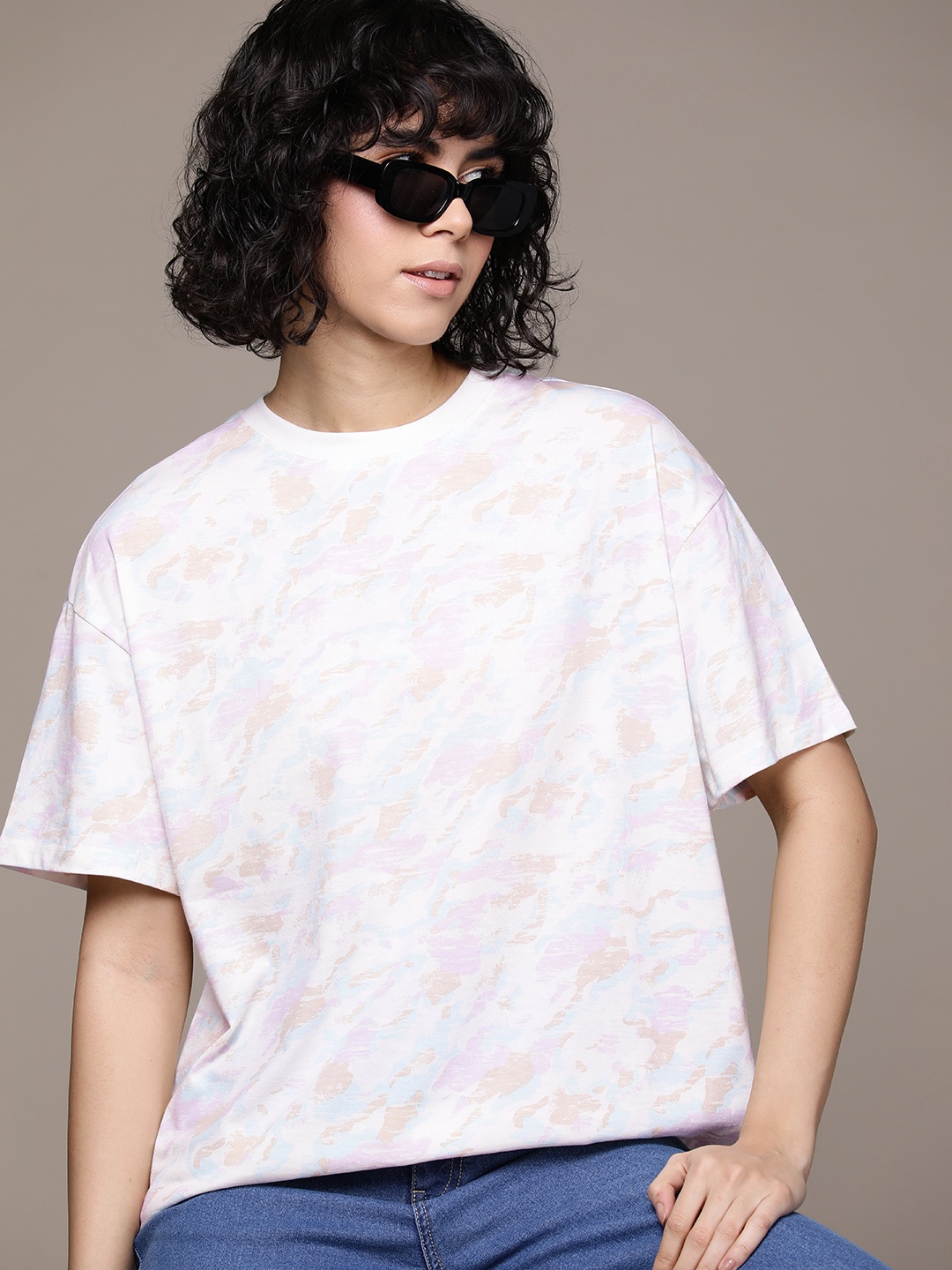 

The Roadster Lifestyle Co. Camouflage Print Boxy T-shirt, Off white