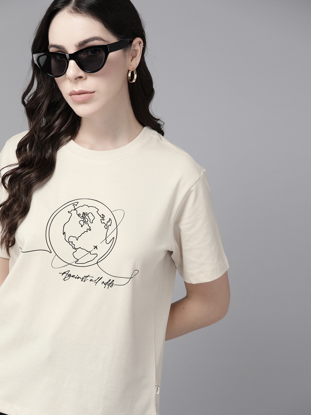 

The Roadster Lifestyle Co. Printed T-shirt, Cream