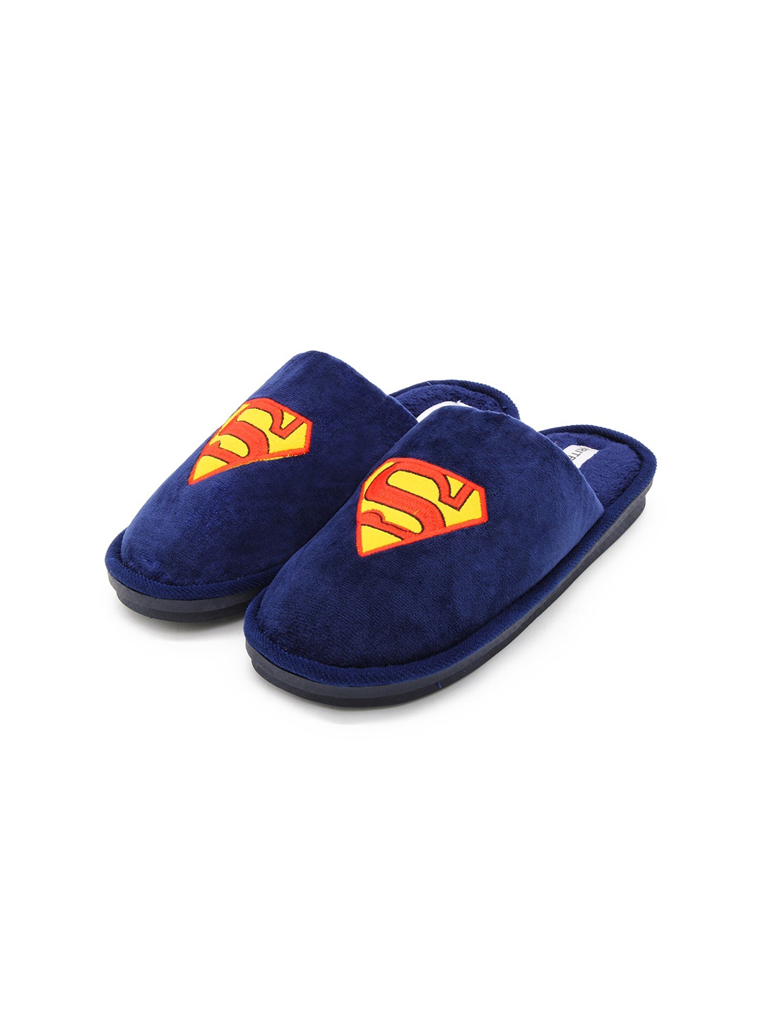 

JENNA Men Comfort Closed Toe Fur Room Slippers, Navy blue
