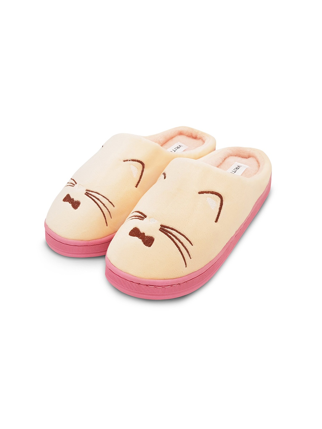 

JENNA Men Comfort Closed Toe Fur Room Slippers, Yellow