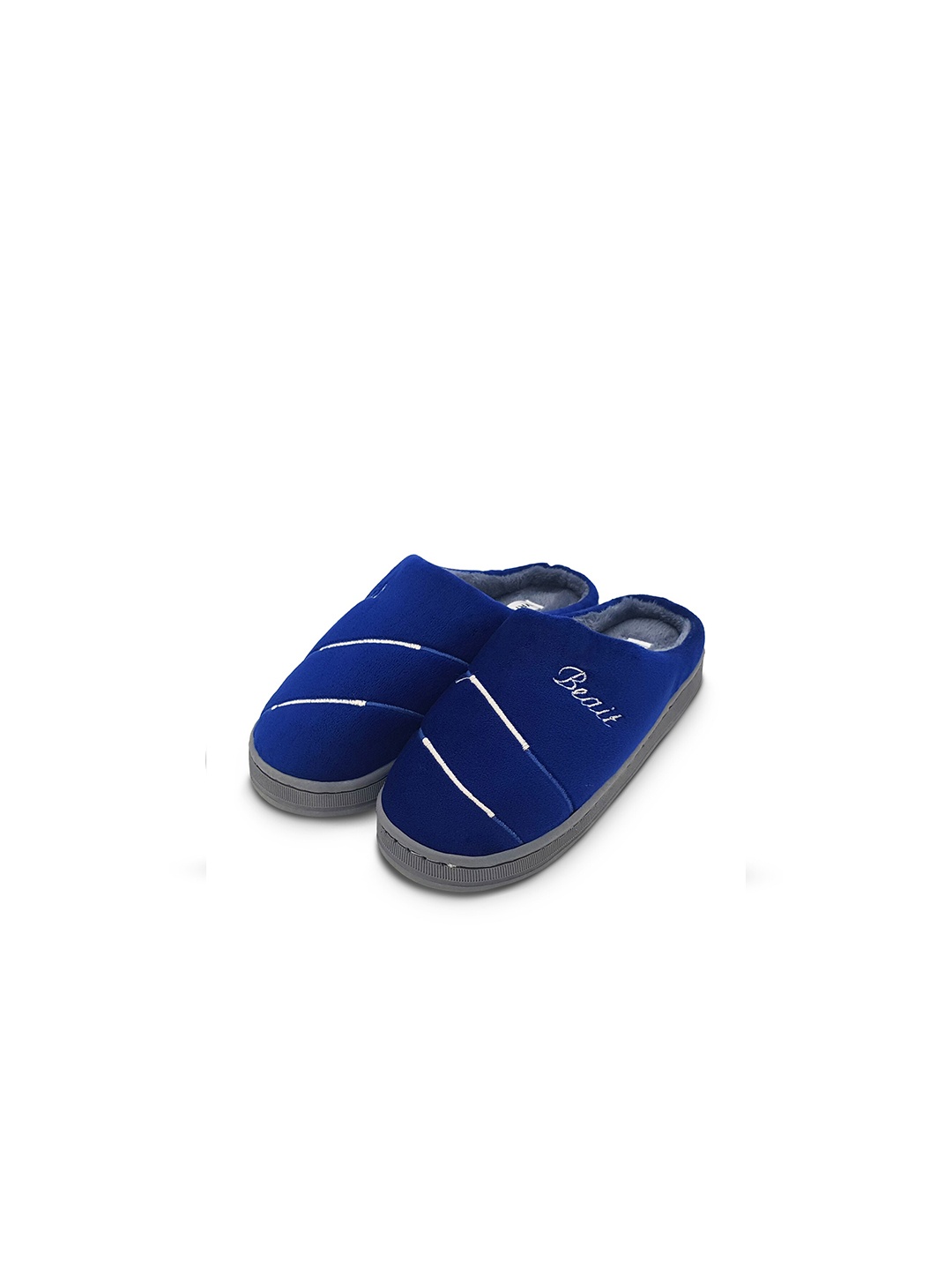 

JENNA Women Comfort Closed Toe Fur Room Slippers, Blue