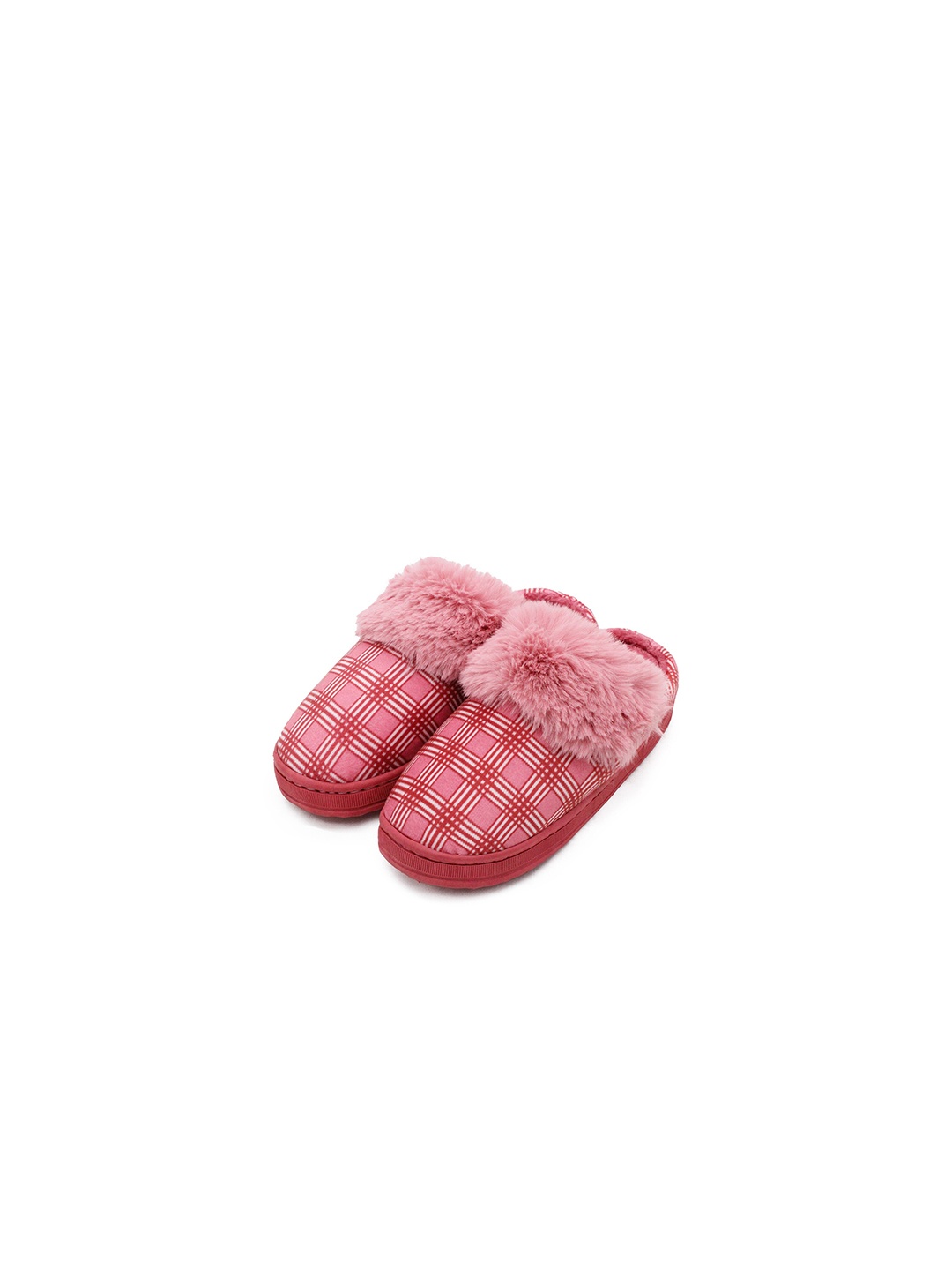 

JENNA Women Comfort Closed Toe Fur Room Slippers, Pink
