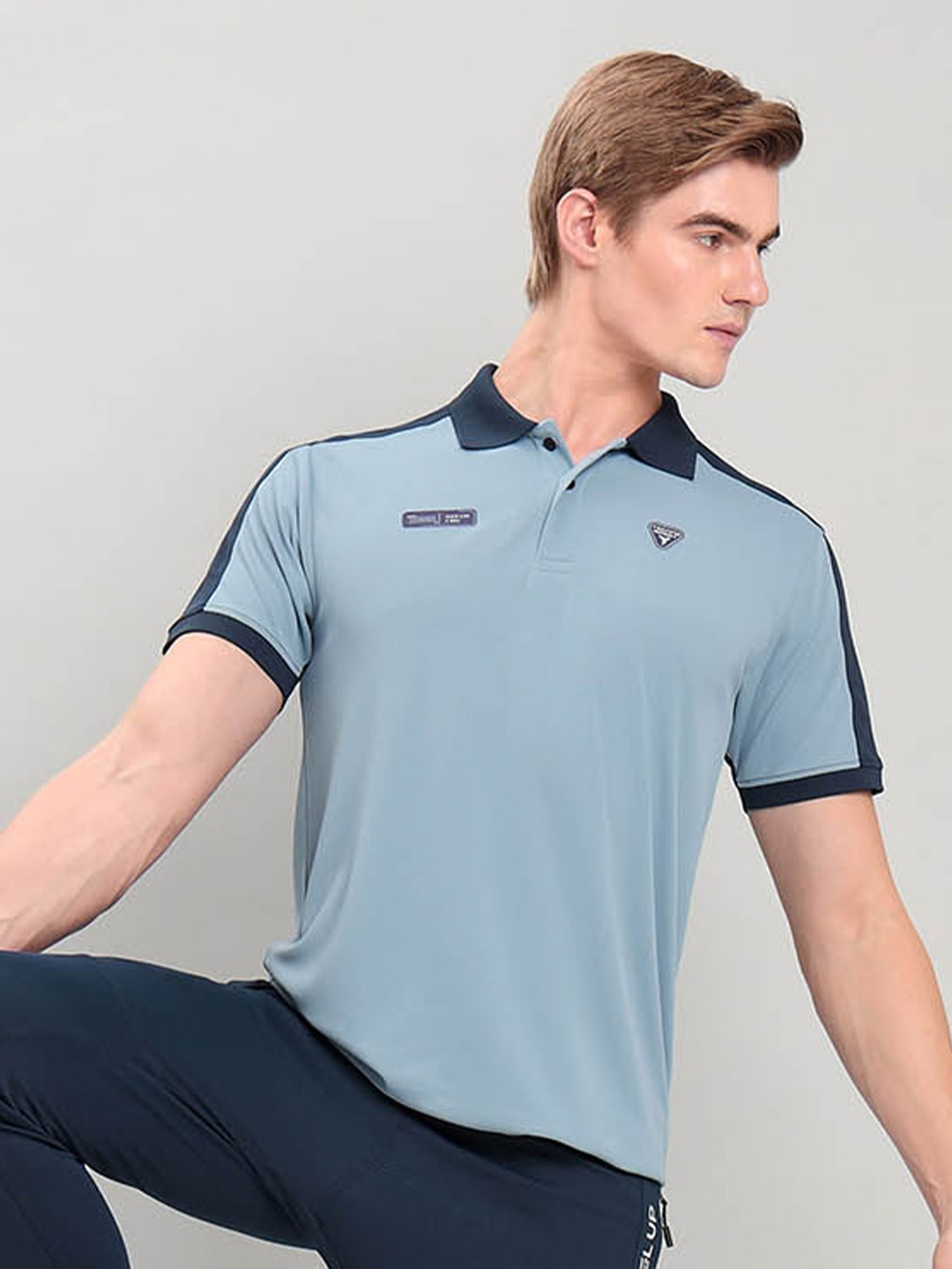 

Technosport Polo Collar Antimicrobial Slim Fit T-shirt, Blue