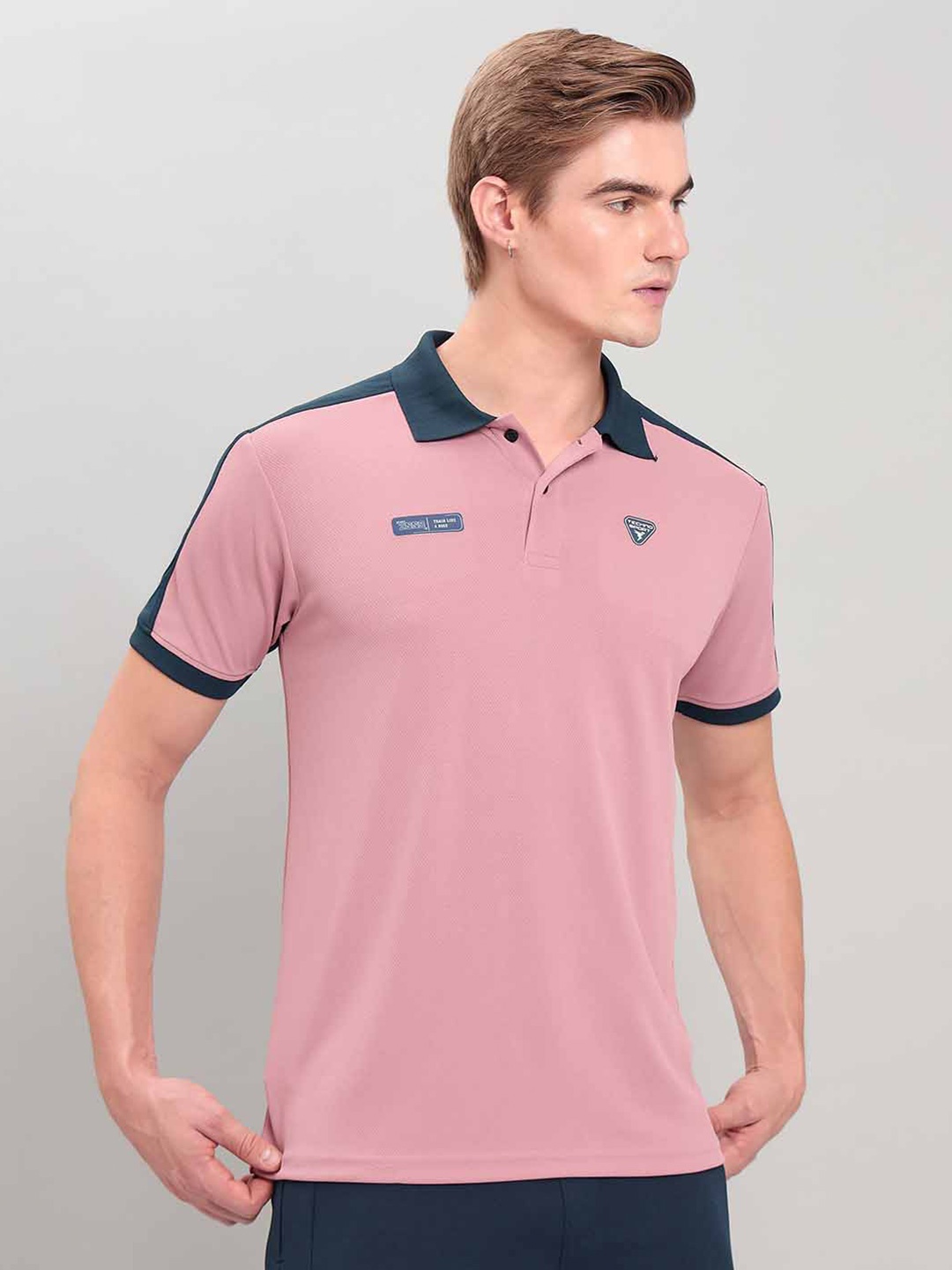 

Technosport Polo Collar Antimicrobial Slim Fit T-shirt, Pink