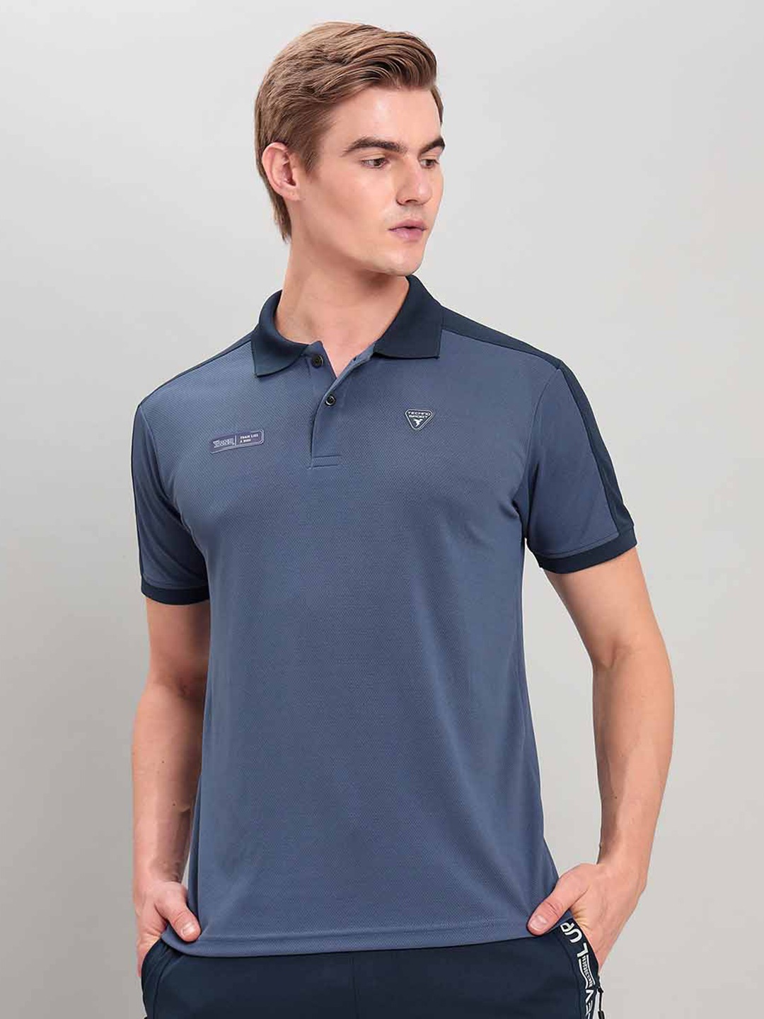

Technosport Polo Collar Antimicrobial Slim Fit T-shirt, Navy blue