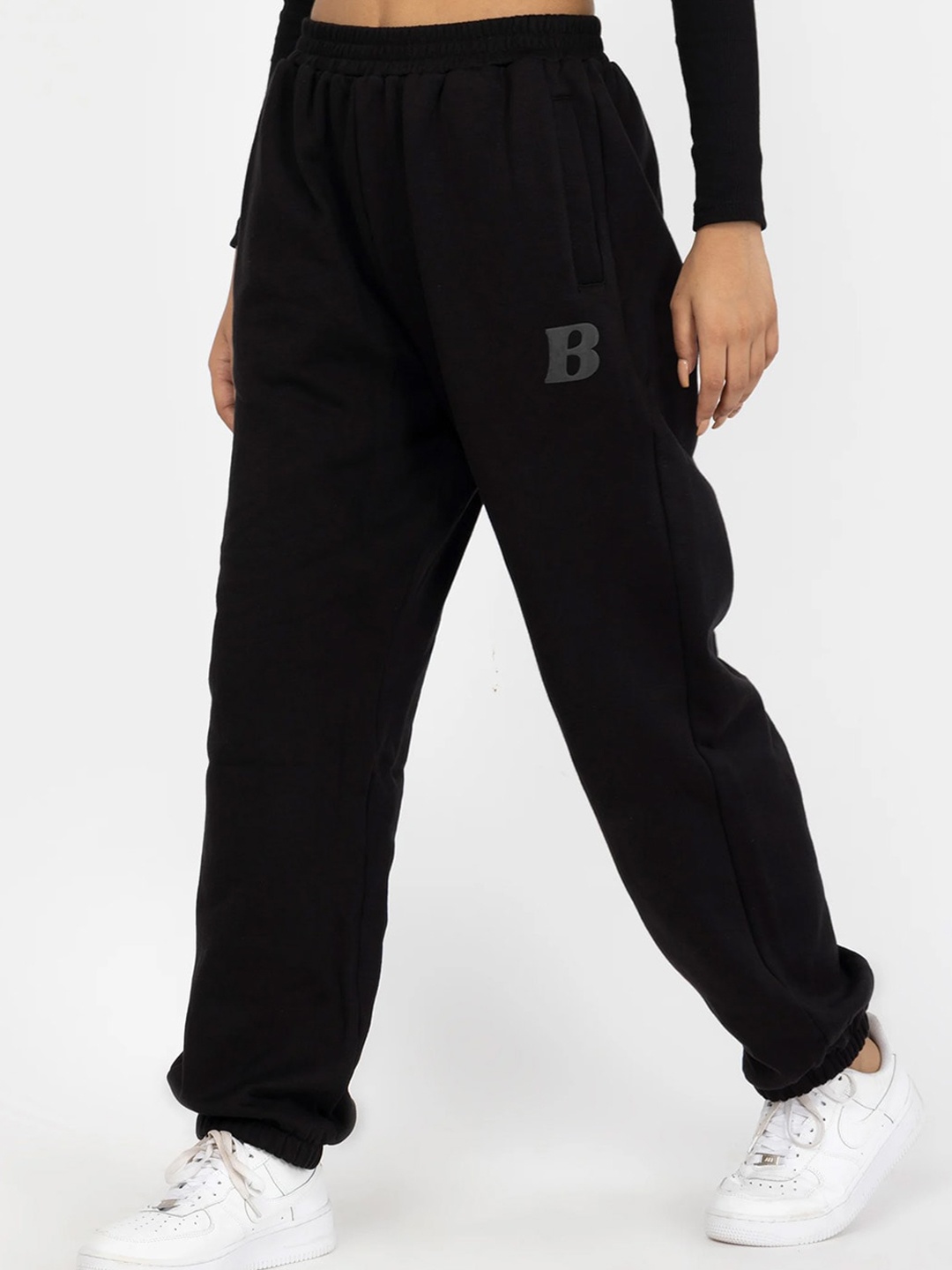 

Bonkers Corner Women Regular-Fit Cotton Joggers, Black