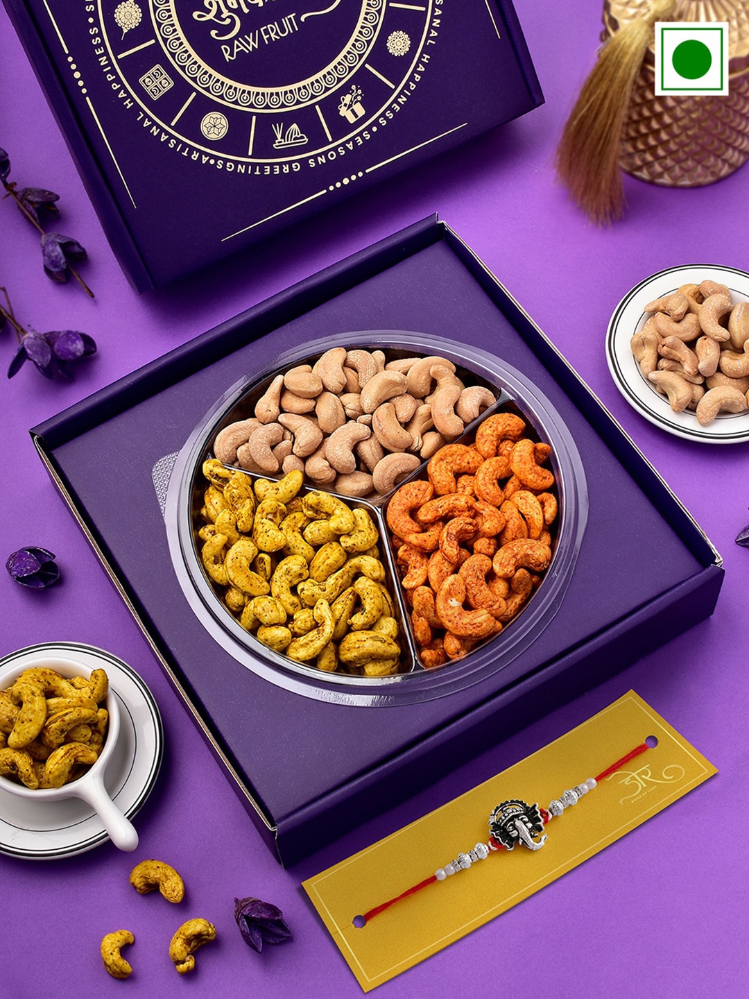 

RawFruit Roasted Cashew With Rakhi-100gms Each, Red