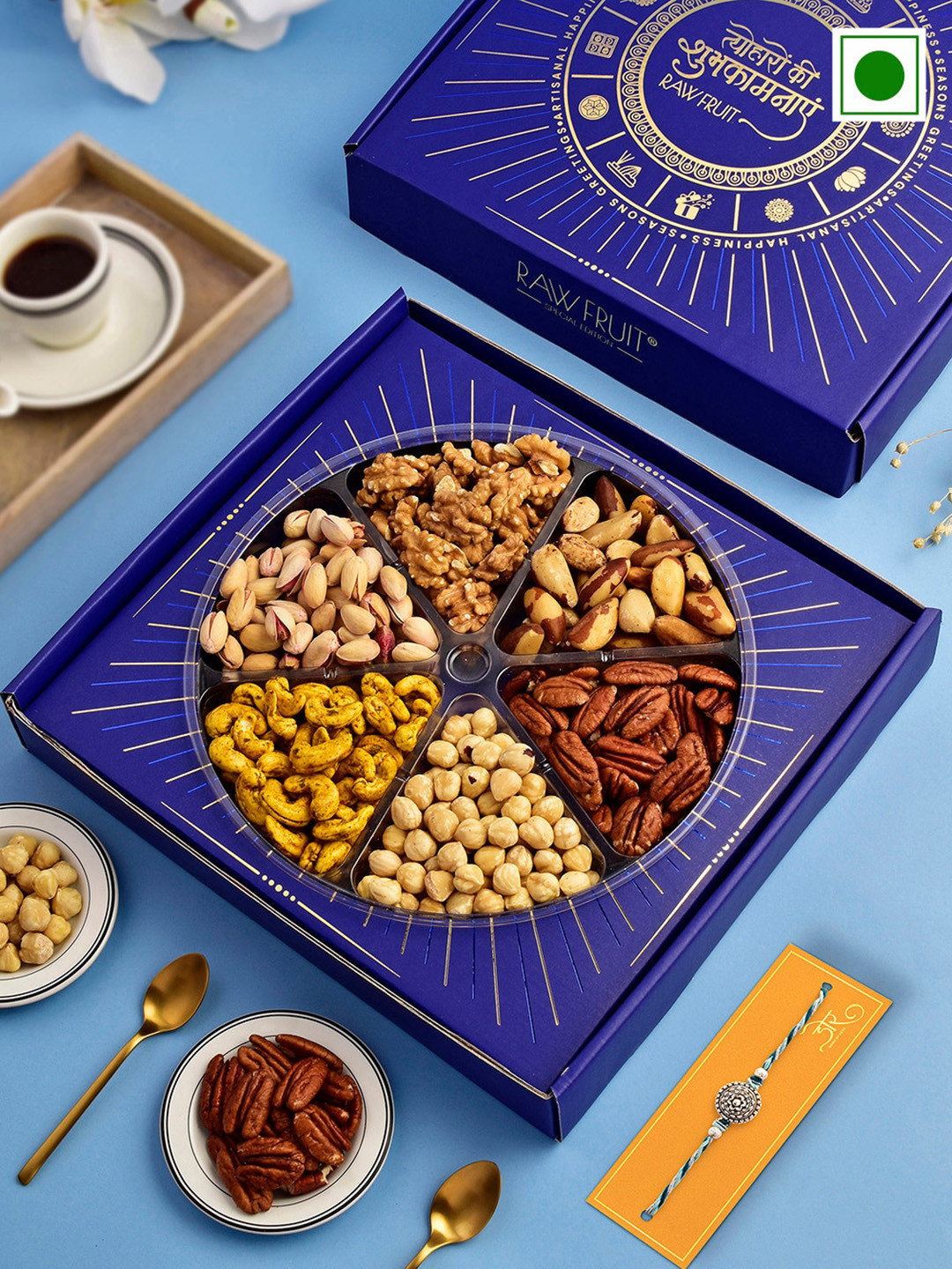 

RawFruit Premium Nut Treat With Rakhi, Blue