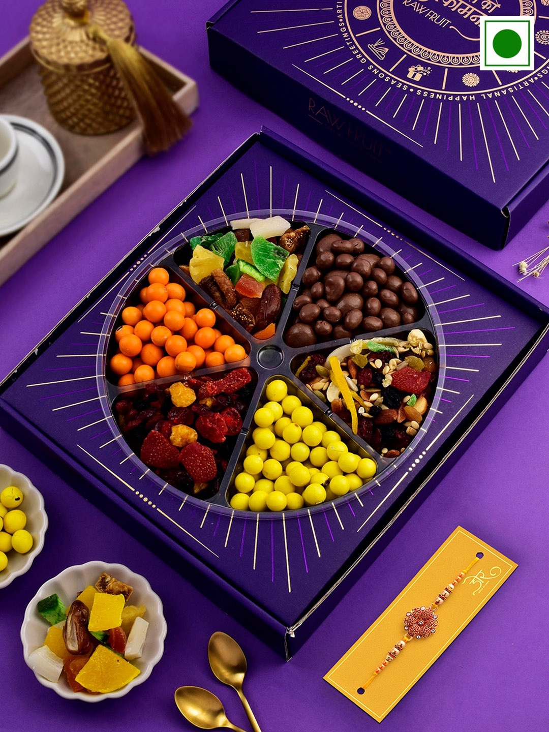

RawFruit Choco-Nut Treat With Rakhi, Gold