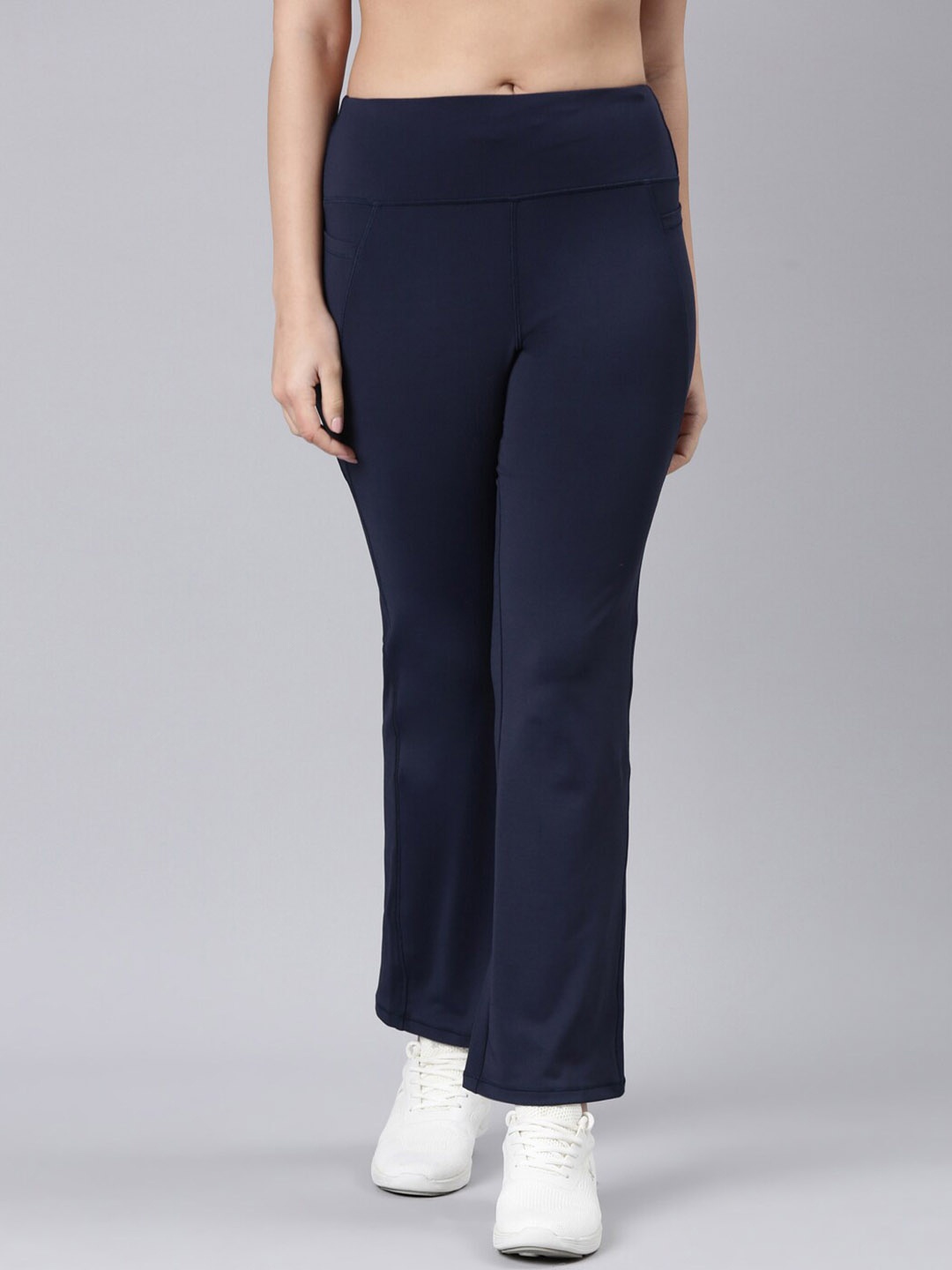 

Enamor Women Antimicrobial Bootcut-Fit High Rise Track Pants, Navy blue