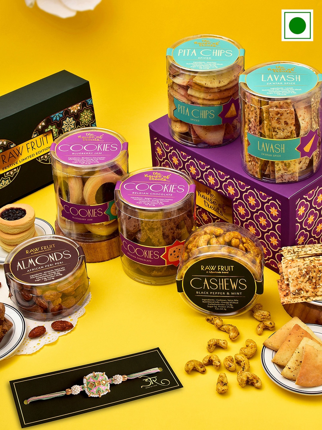 RawFruit Snacks Cookies Dryfruit With Rakhi, Gold