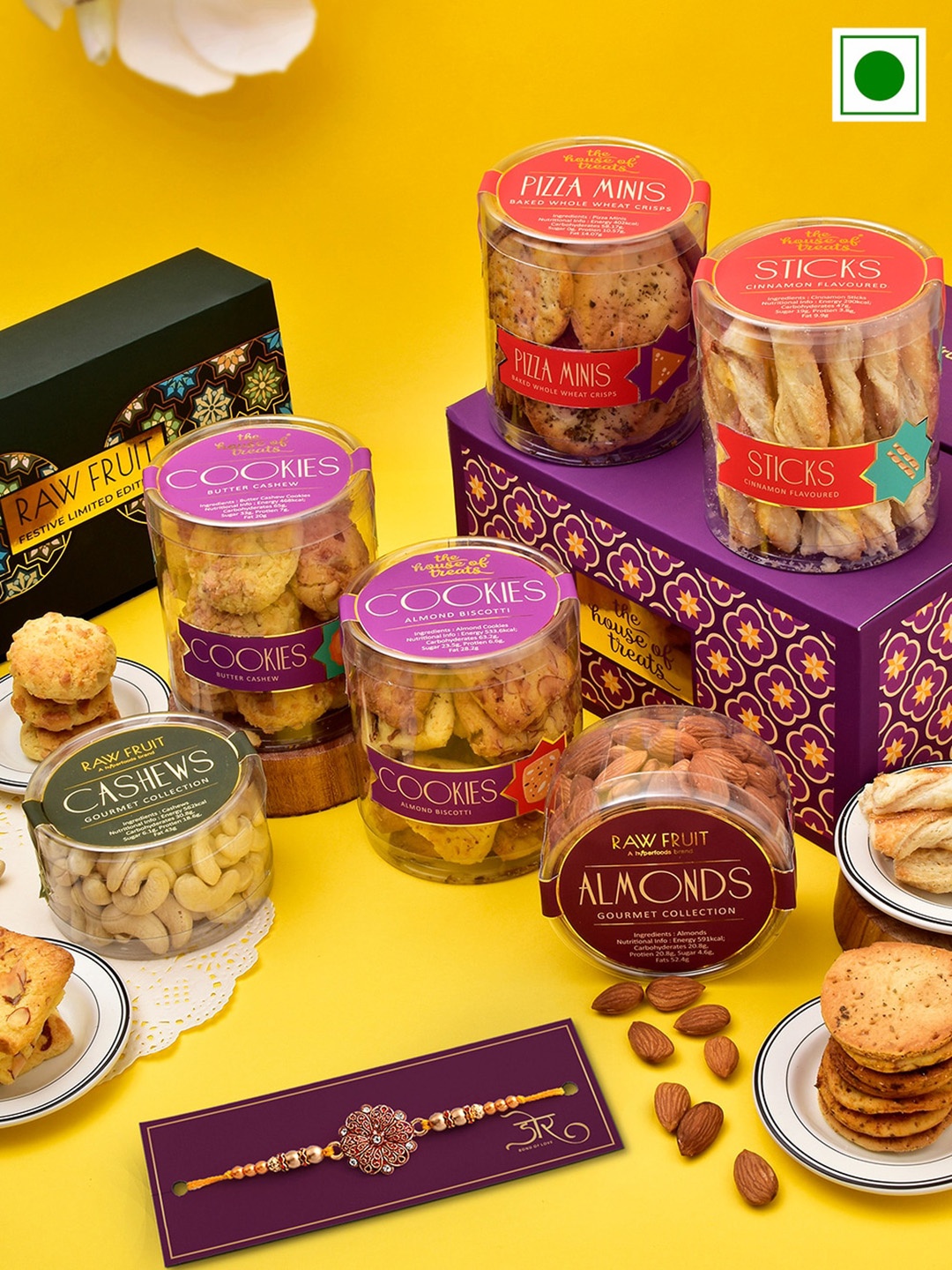 

RawFruit Cookies Snacks Dryfruit With Rakhi, Gold