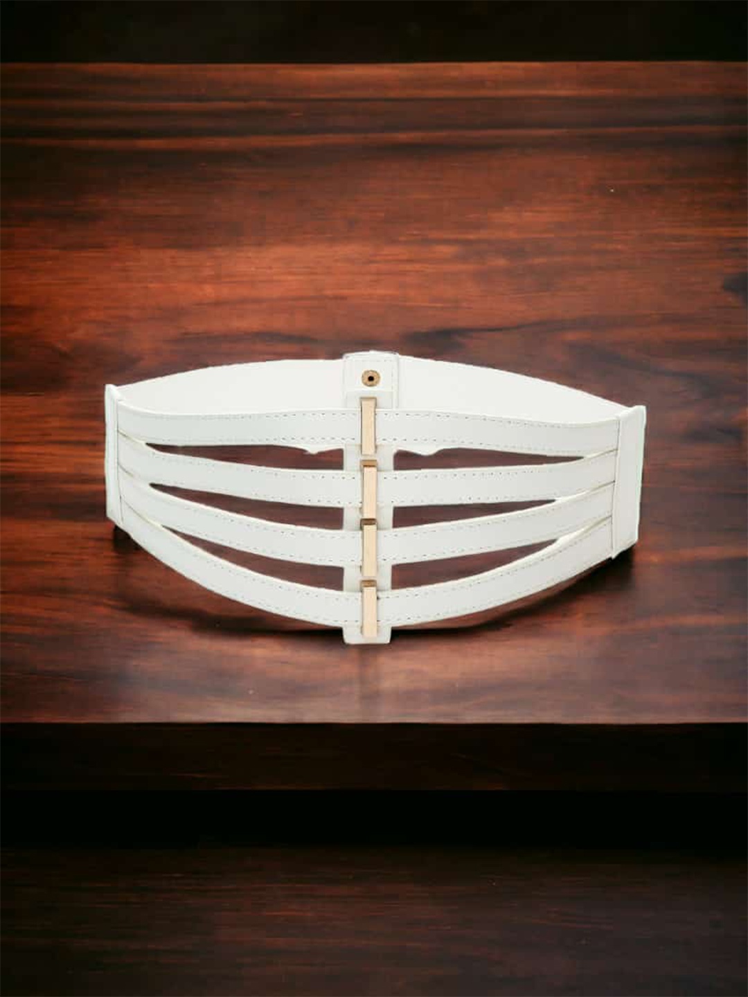

CRUSSET Women Stretchable Interlock Belt, White