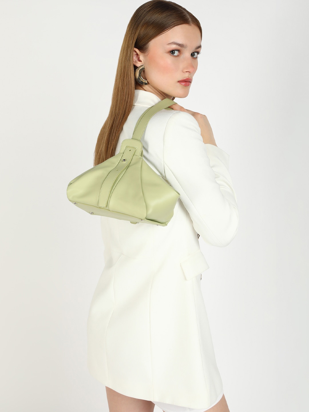 

KLEIO PU Structured Handheld Bag, Olive