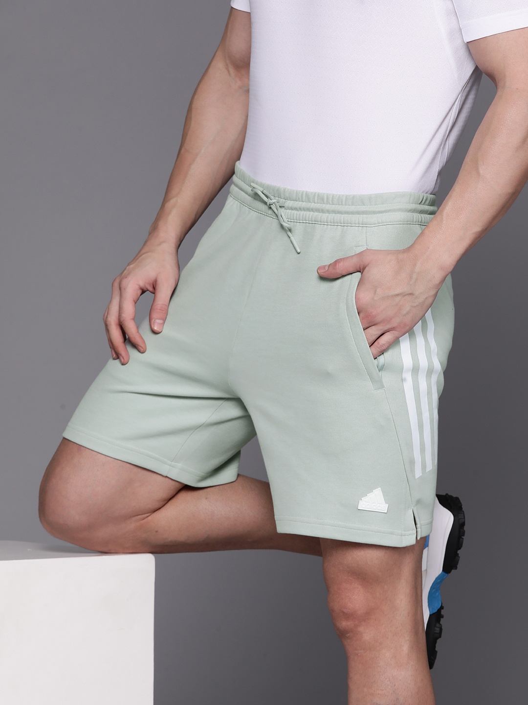 

ADIDAS Men Future Icons 3-Striped Sports Shorts, Grey