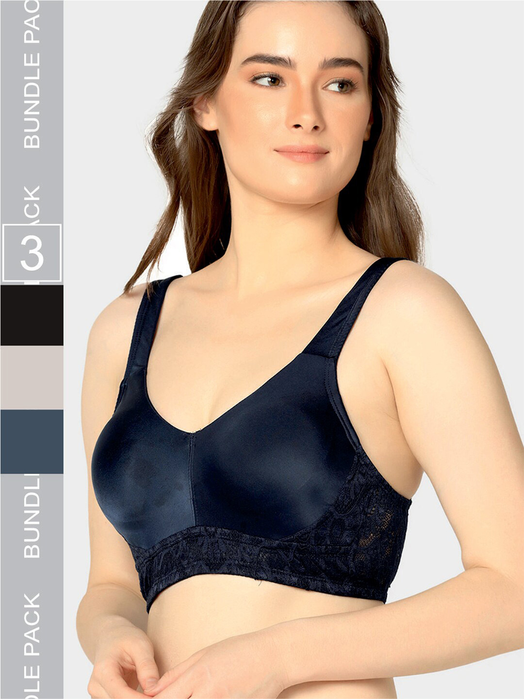 

Da Intimo Black & Pink Pack Of 3 Lightly Padded Everyday Bra With All Day Comfort