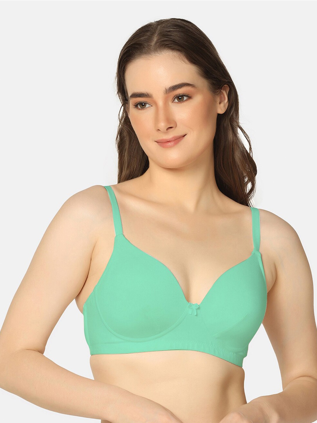 

Da Intimo Sea Green Lightly Padded Medium Coverage T-Shirt Bra With All Day Comfort