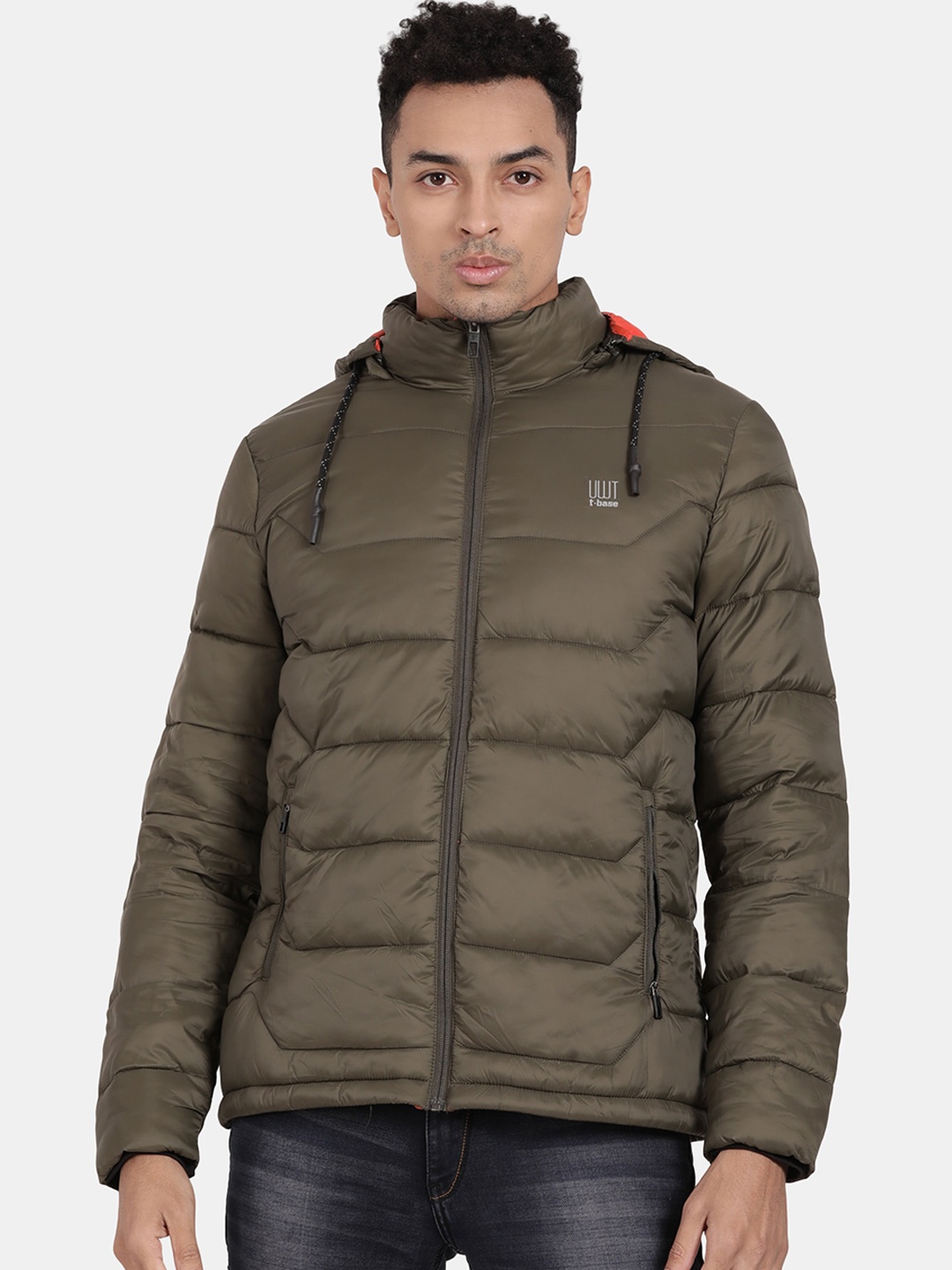 

t-base Hooded Windcheater Puffer Jacket, Olive