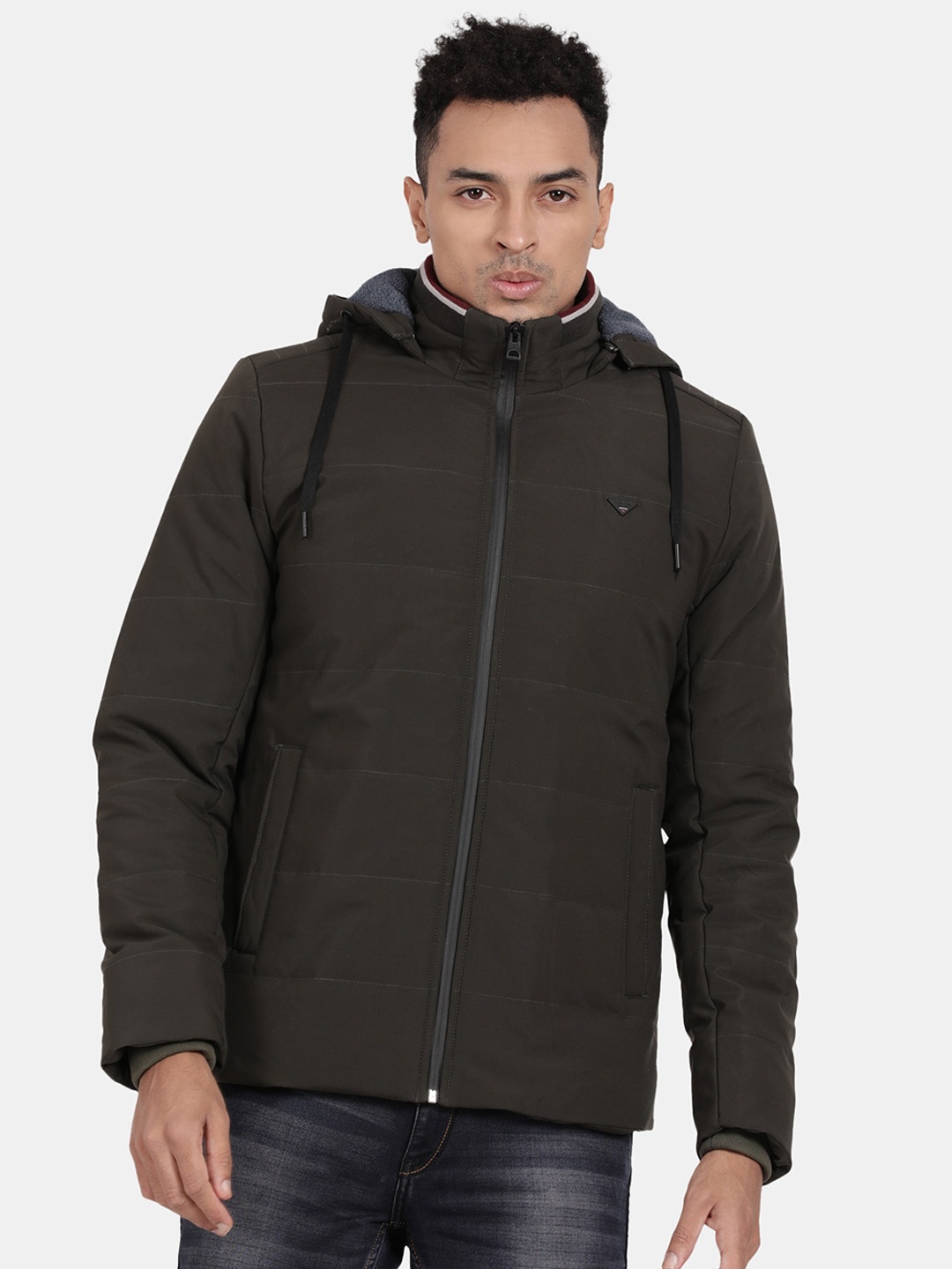 

t-base Hooded Windcheater Padded Jacket, Olive