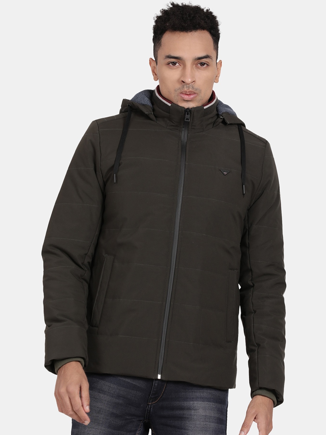 

t-base Hooded Windcheater Padded Jacket, Olive