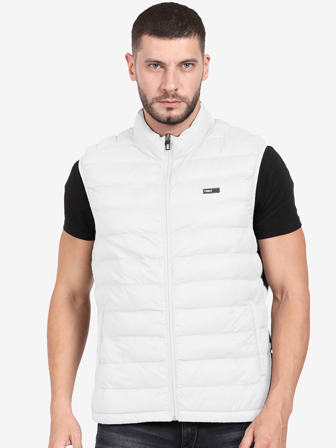 

t-base Sleeveless Windcheater Puffer Jacket, White