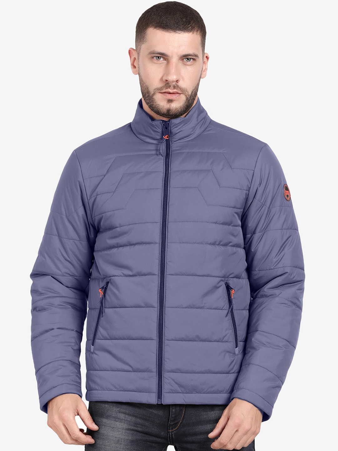 

t-base Windcheater Mock Collar Padded Jacket, Blue
