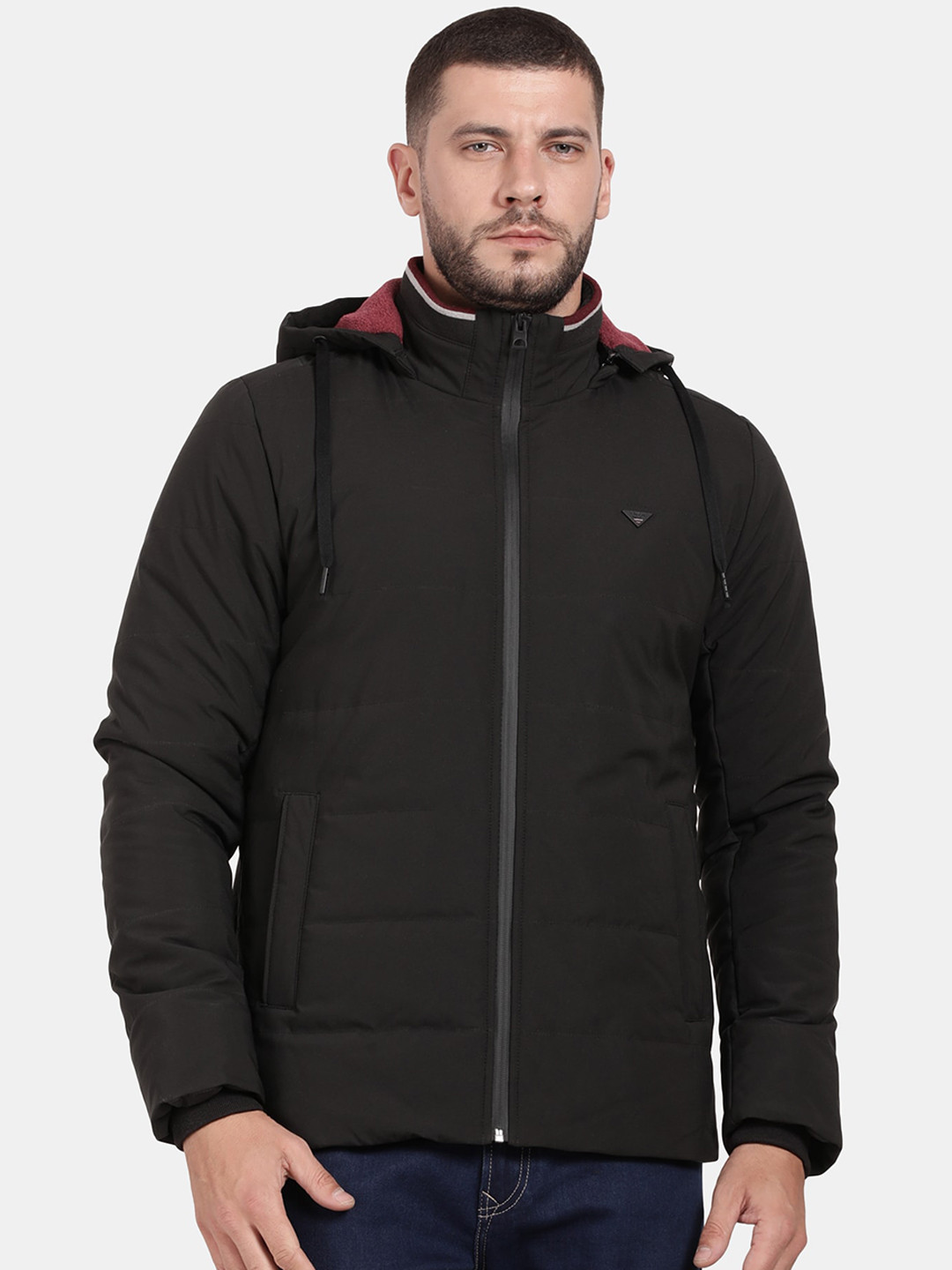 

t-base Hooded Windcheater Padded Jacket, Black