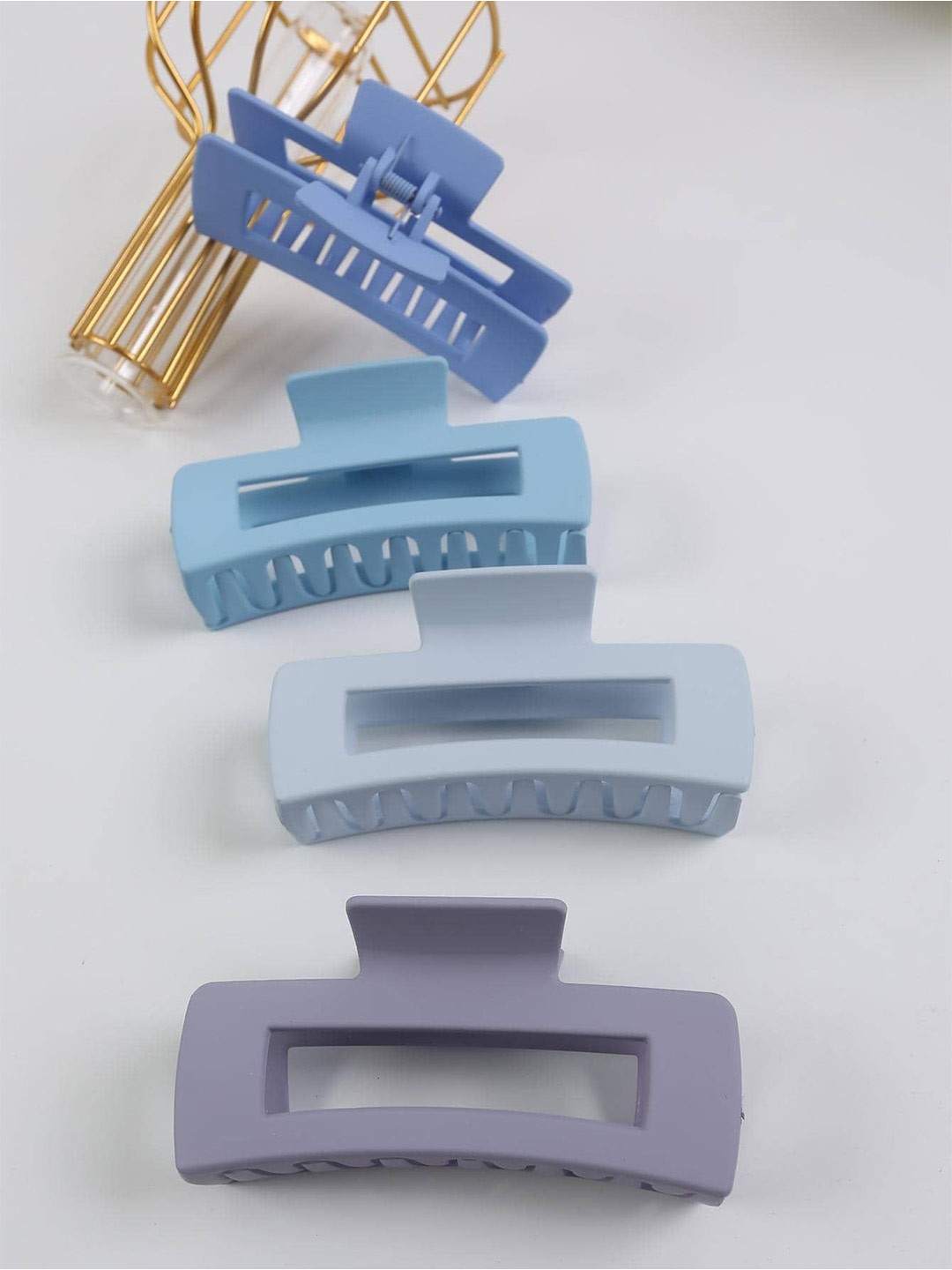 

FIMBUL Set of 4 Rectangle Claw Clips, Blue